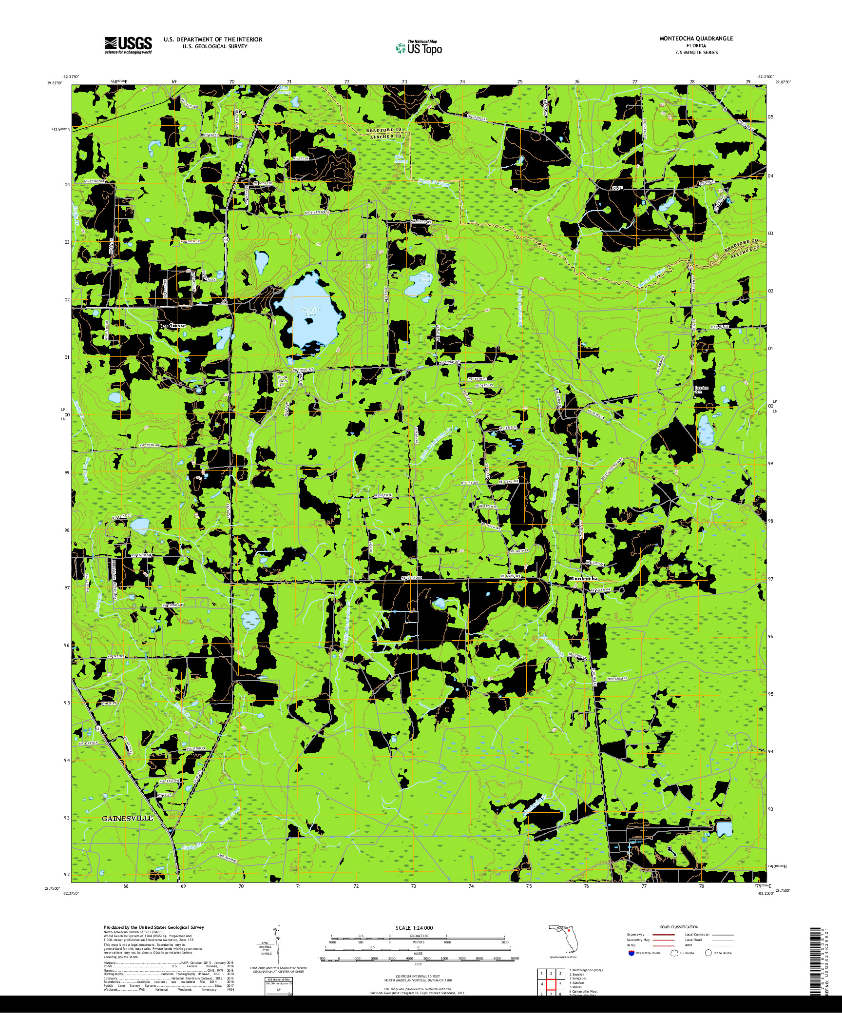 USGS US TOPO 7.5-MINUTE MAP FOR MONTEOCHA, FL 2018