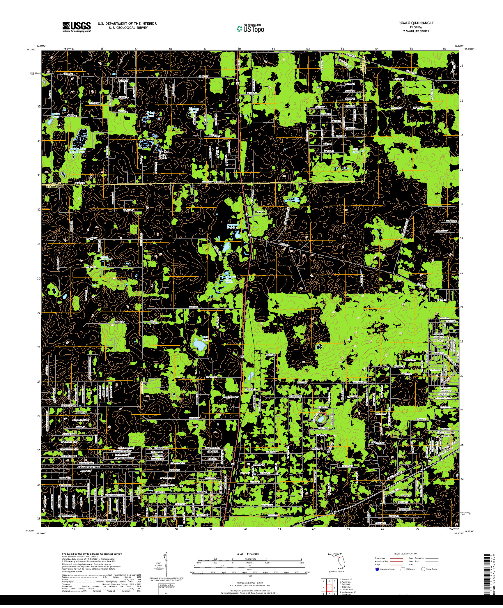 USGS US TOPO 7.5-MINUTE MAP FOR ROMEO, FL 2018