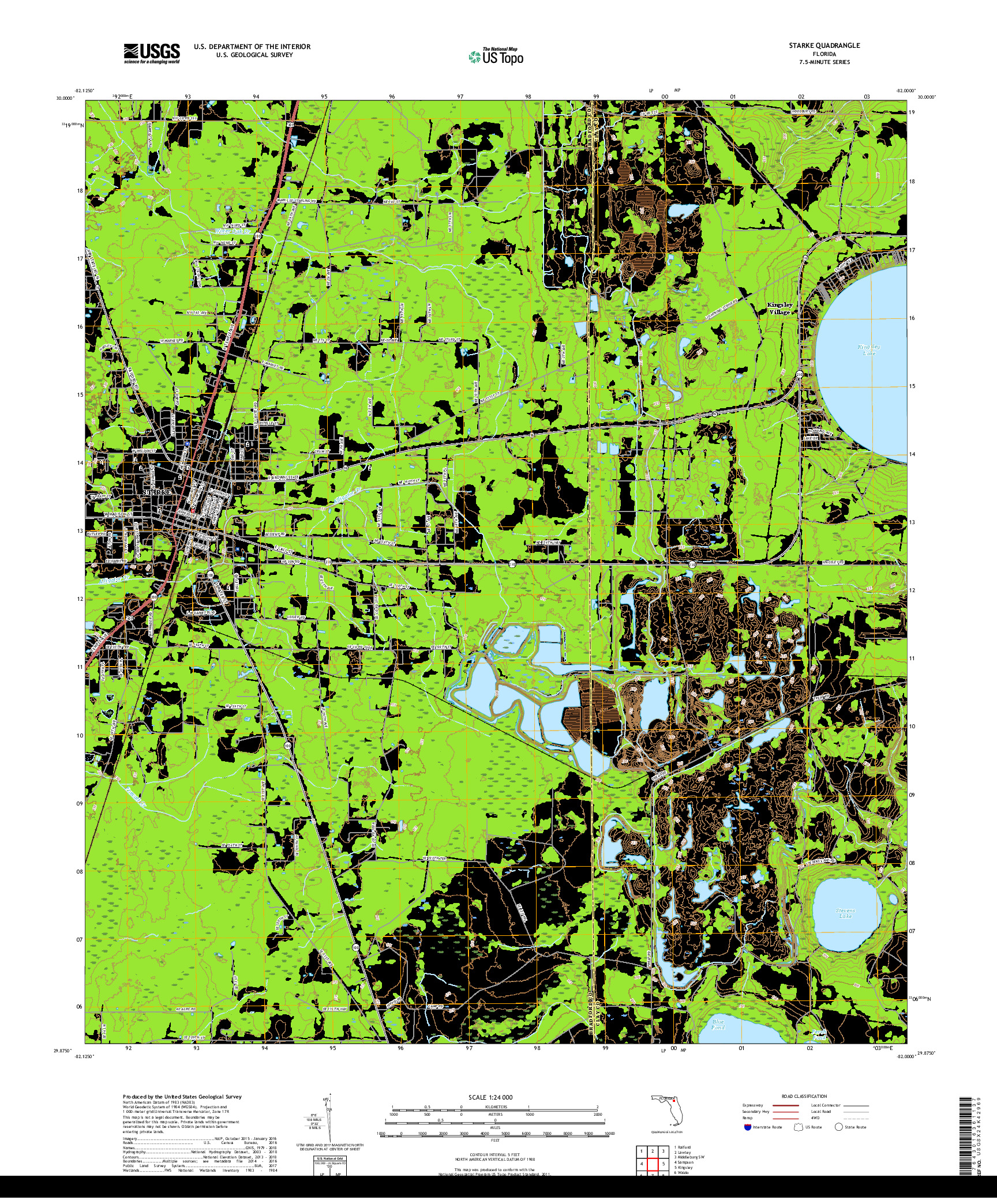 USGS US TOPO 7.5-MINUTE MAP FOR STARKE, FL 2018