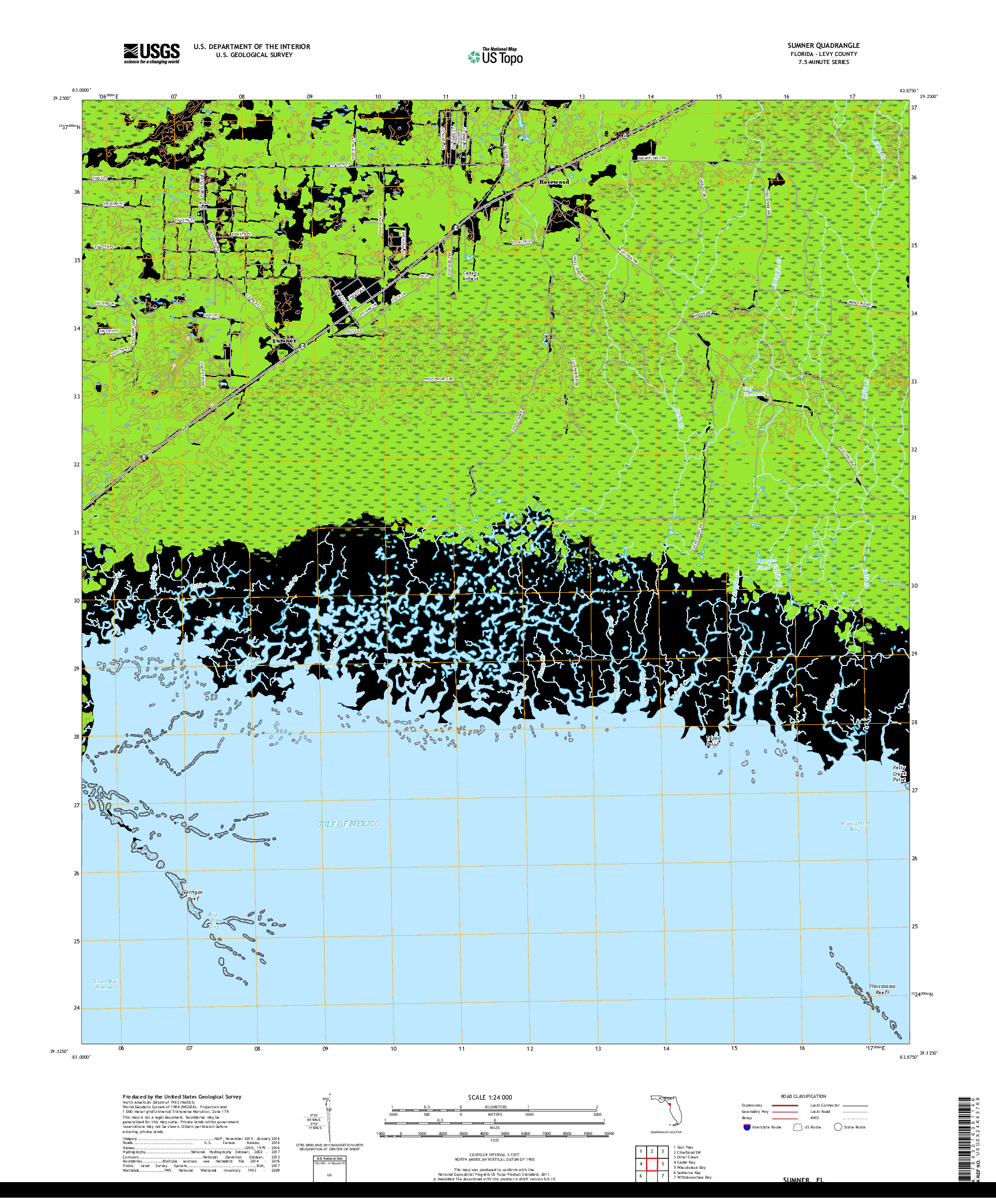 USGS US TOPO 7.5-MINUTE MAP FOR SUMNER, FL 2018