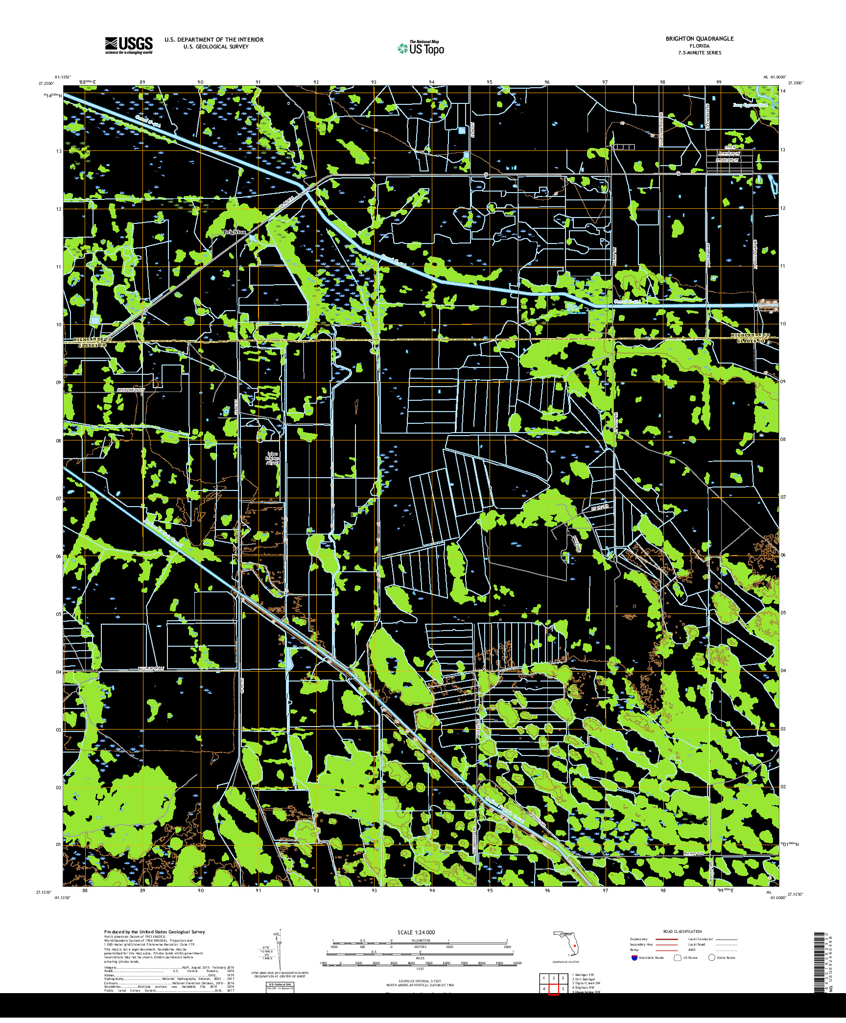 USGS US TOPO 7.5-MINUTE MAP FOR BRIGHTON, FL 2018