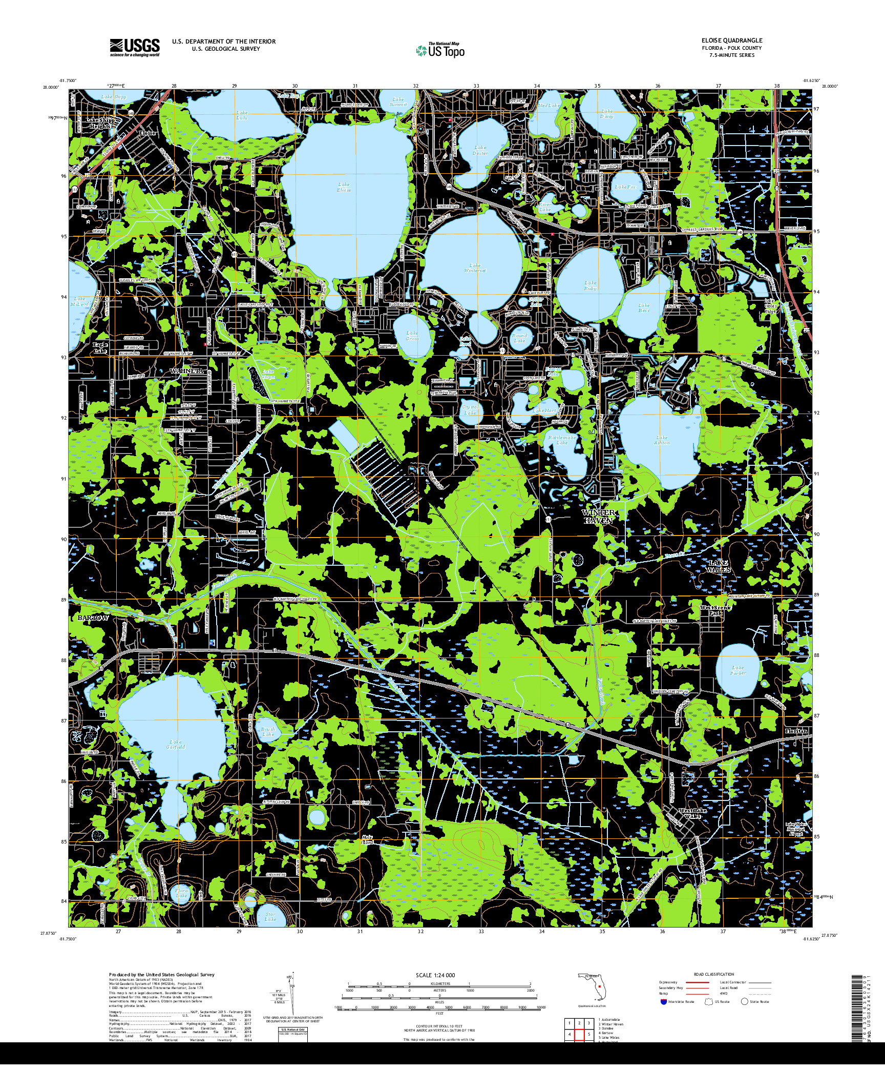 USGS US TOPO 7.5-MINUTE MAP FOR ELOISE, FL 2018