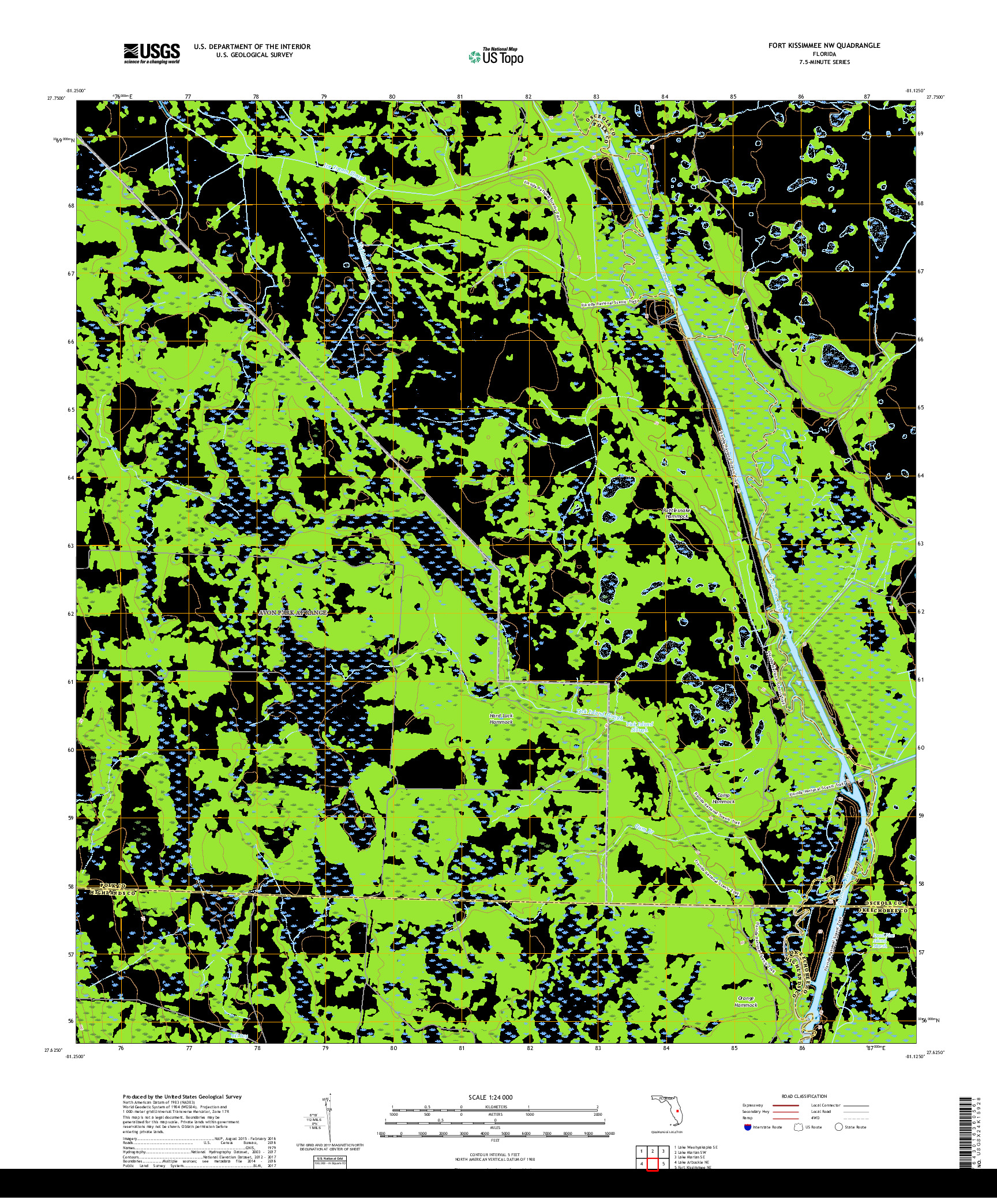 USGS US TOPO 7.5-MINUTE MAP FOR FORT KISSIMMEE NW, FL 2018