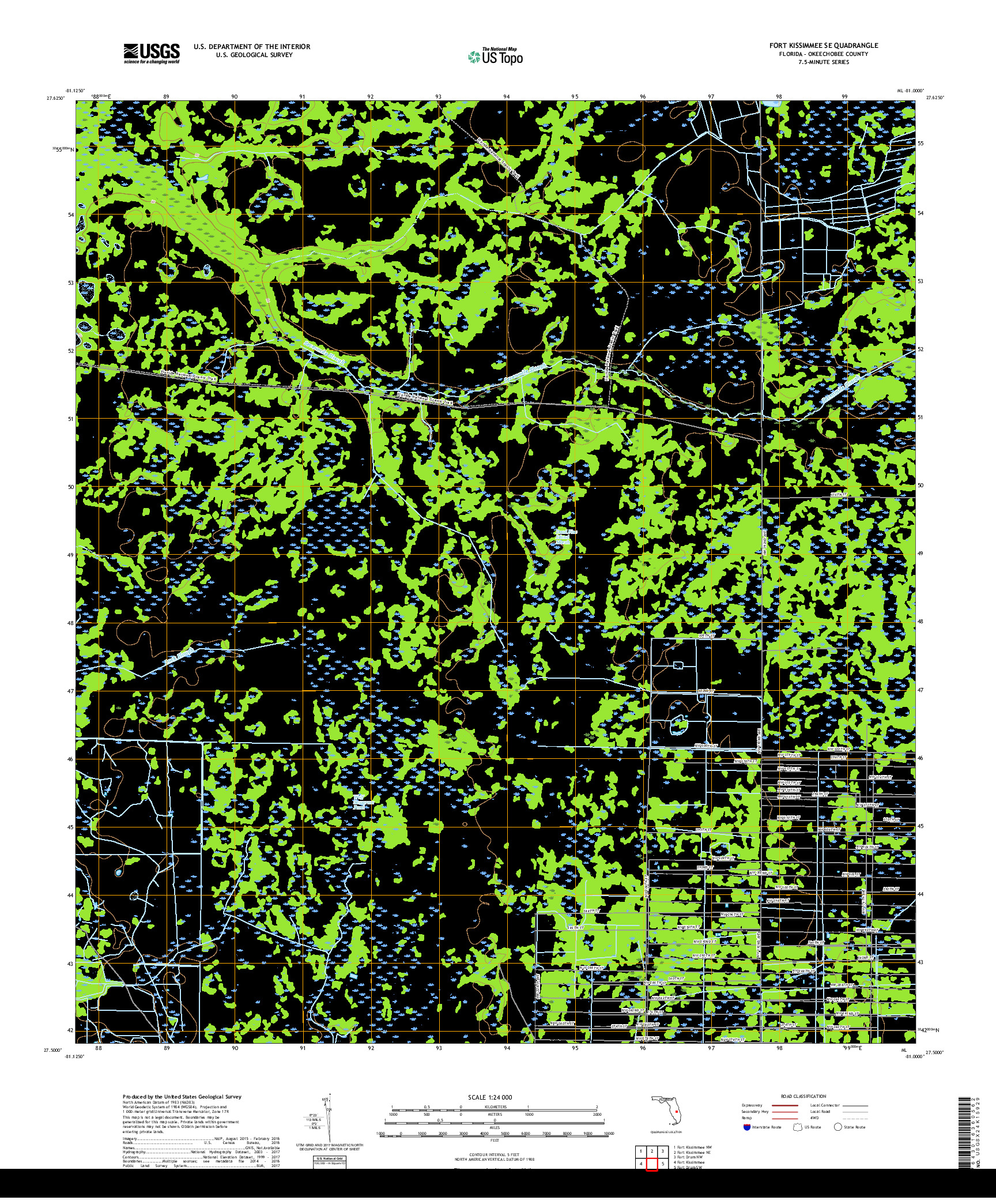 USGS US TOPO 7.5-MINUTE MAP FOR FORT KISSIMMEE SE, FL 2018