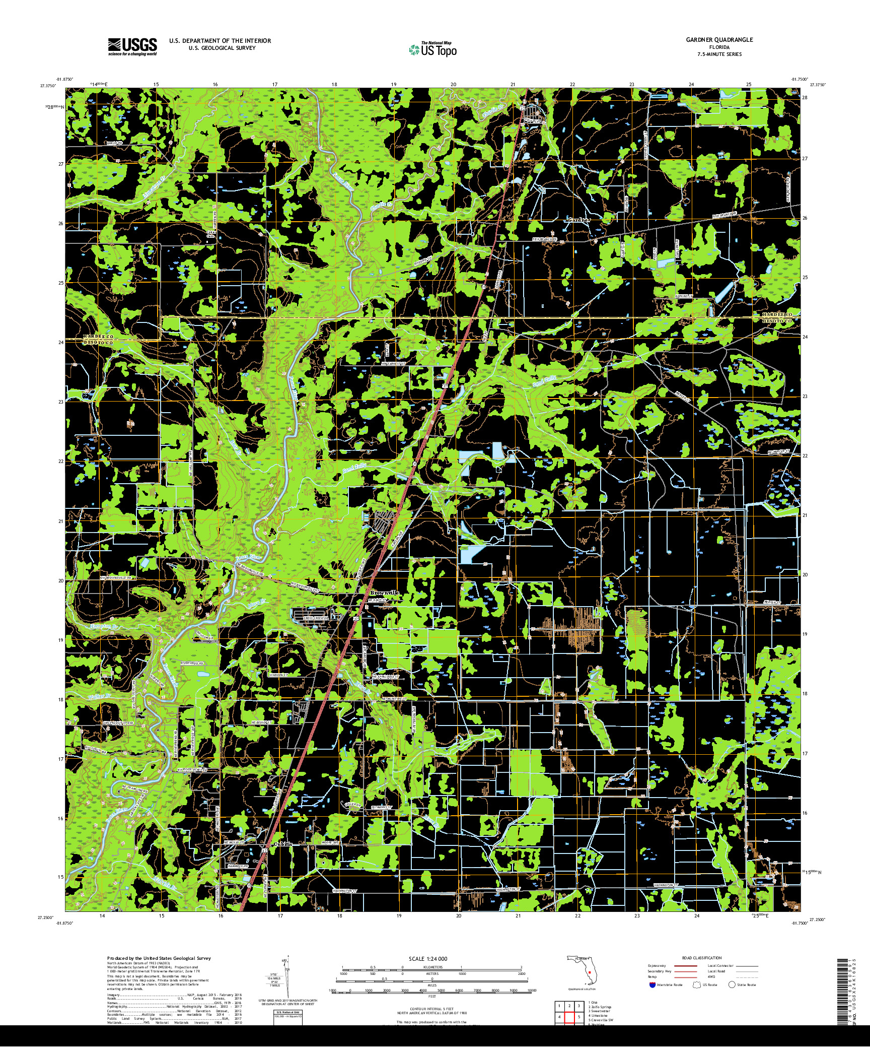 USGS US TOPO 7.5-MINUTE MAP FOR GARDNER, FL 2018