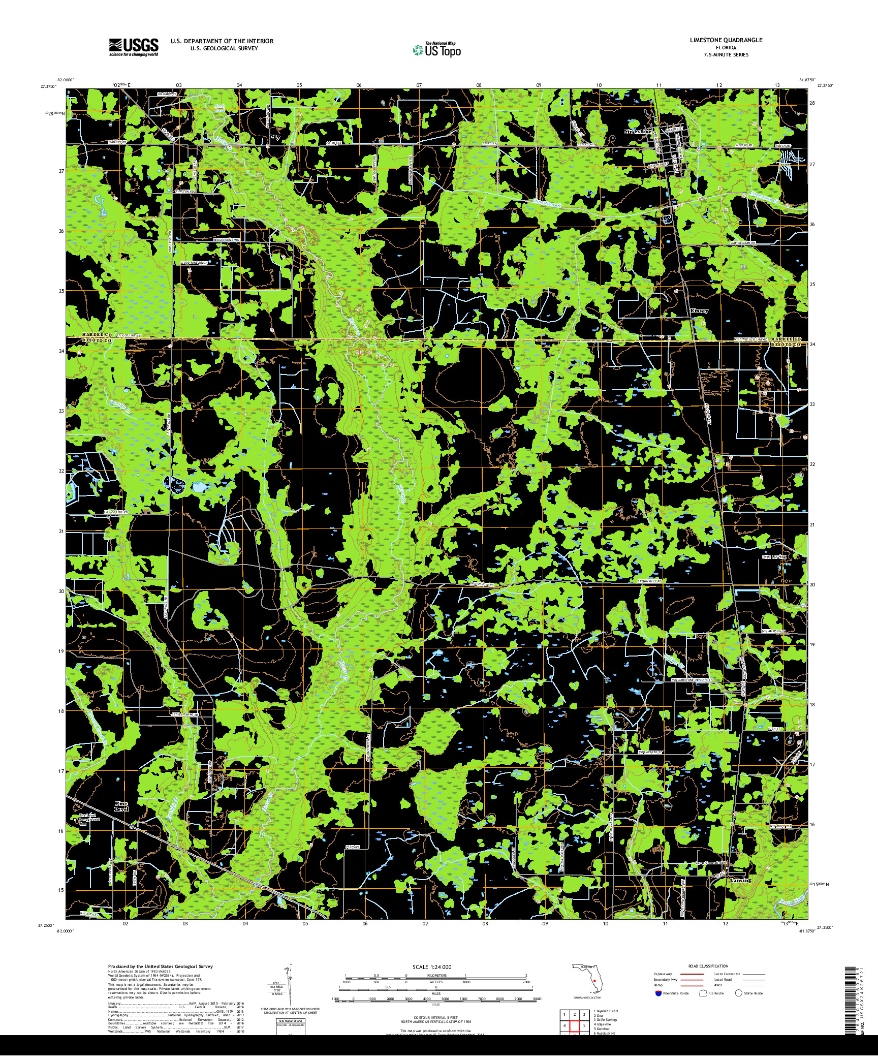 USGS US TOPO 7.5-MINUTE MAP FOR LIMESTONE, FL 2018