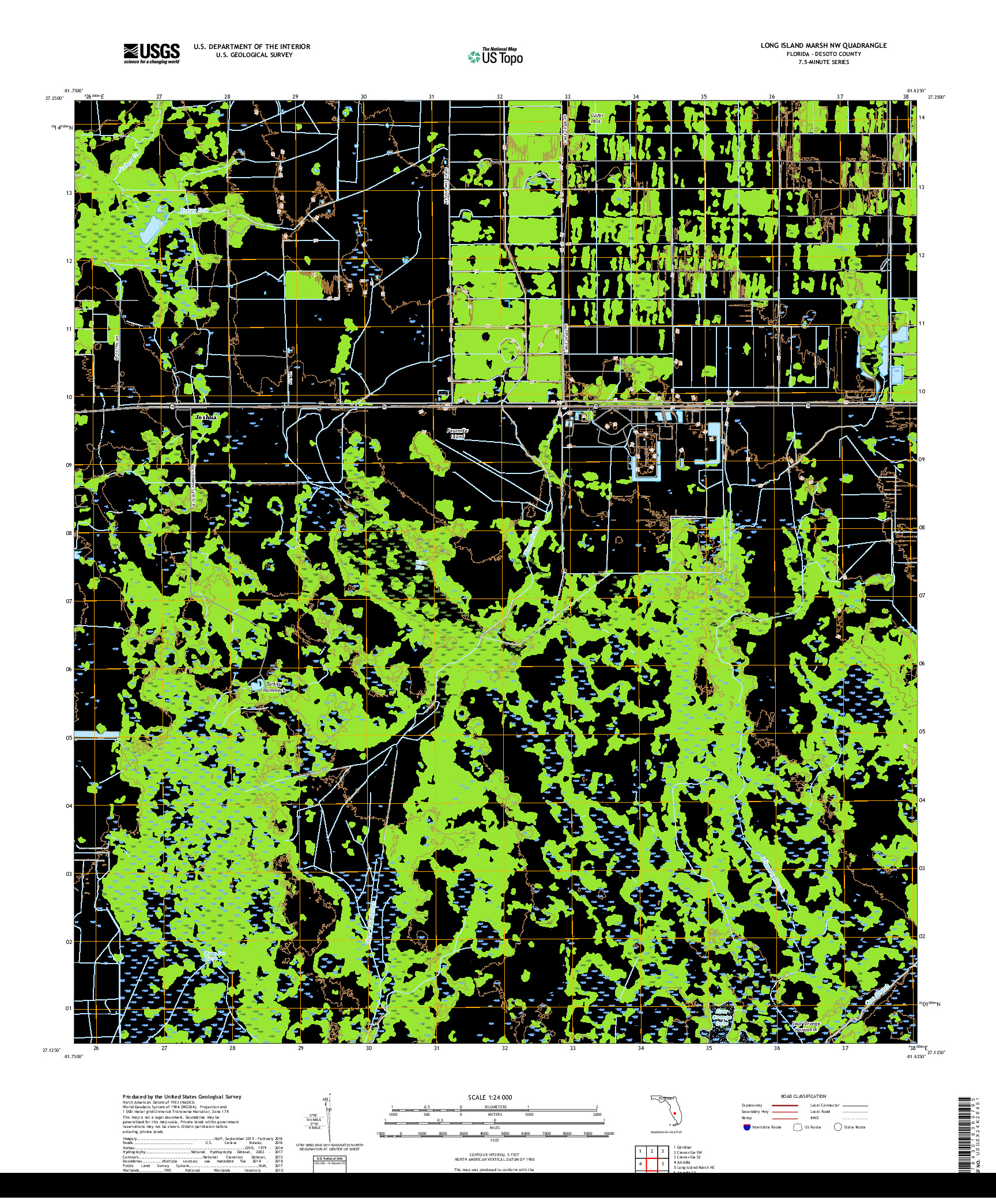 USGS US TOPO 7.5-MINUTE MAP FOR LONG ISLAND MARSH NW, FL 2018