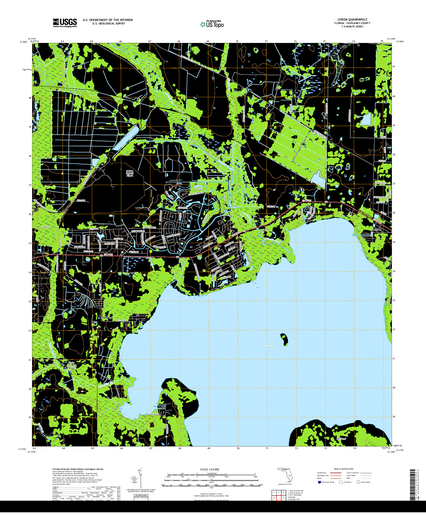 USGS US TOPO 7.5-MINUTE MAP FOR LORIDA, FL 2018
