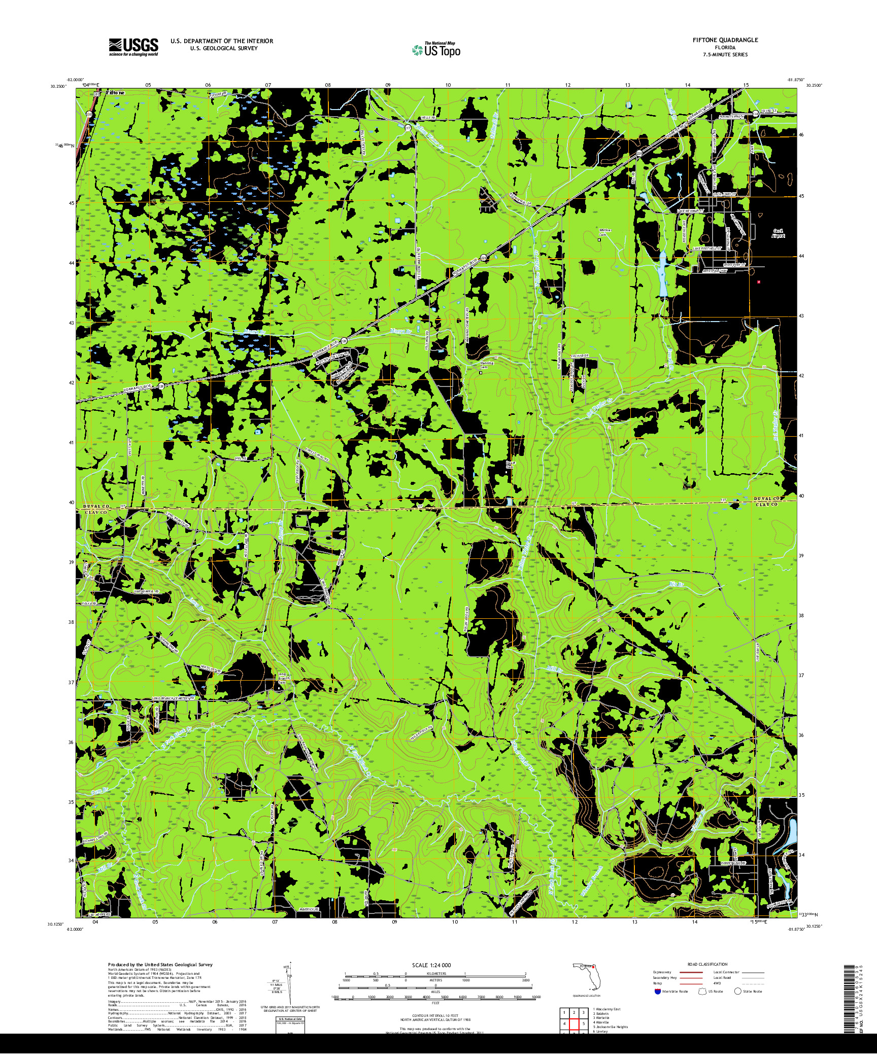 USGS US TOPO 7.5-MINUTE MAP FOR FIFTONE, FL 2018