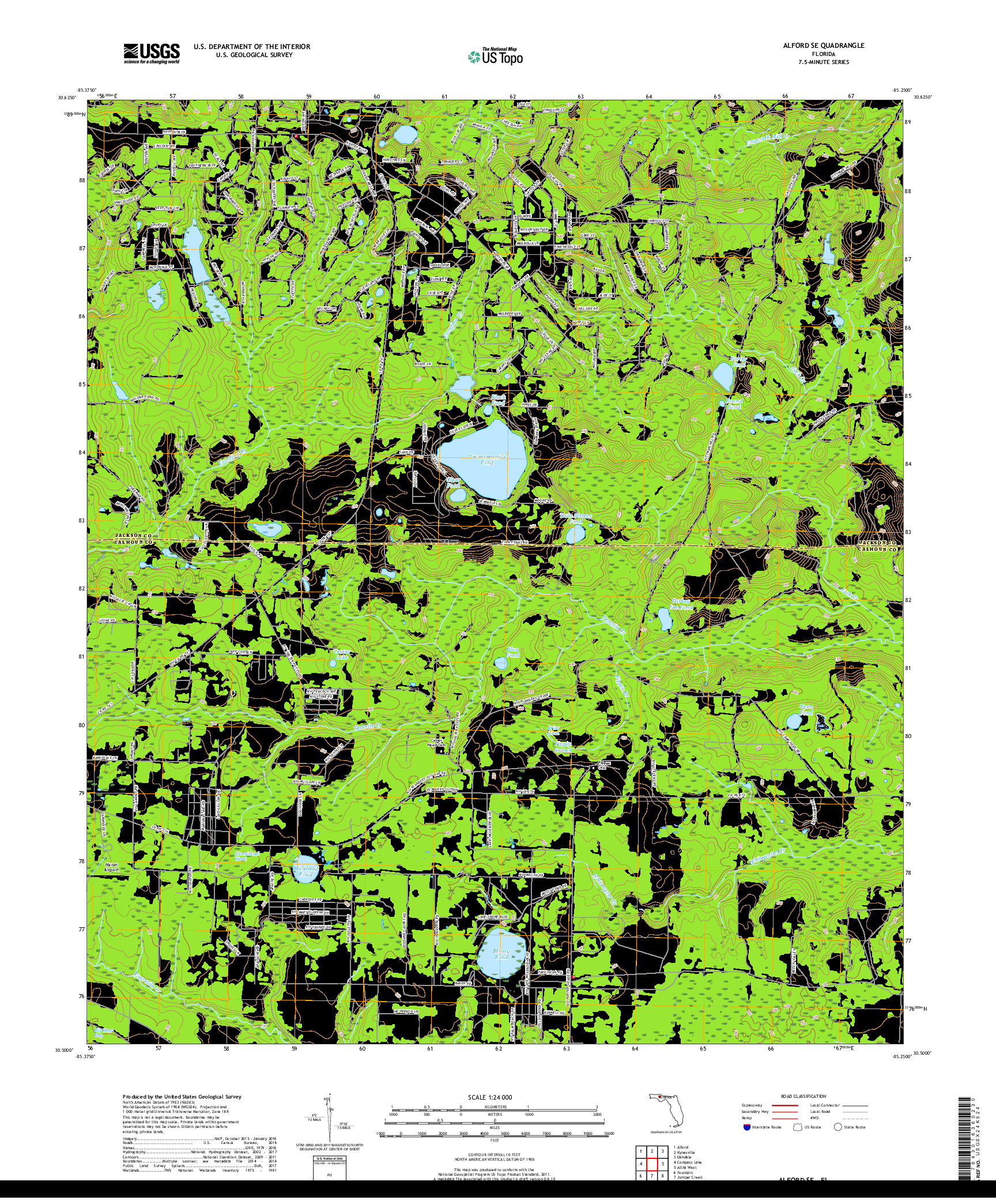 USGS US TOPO 7.5-MINUTE MAP FOR ALFORD SE, FL 2018