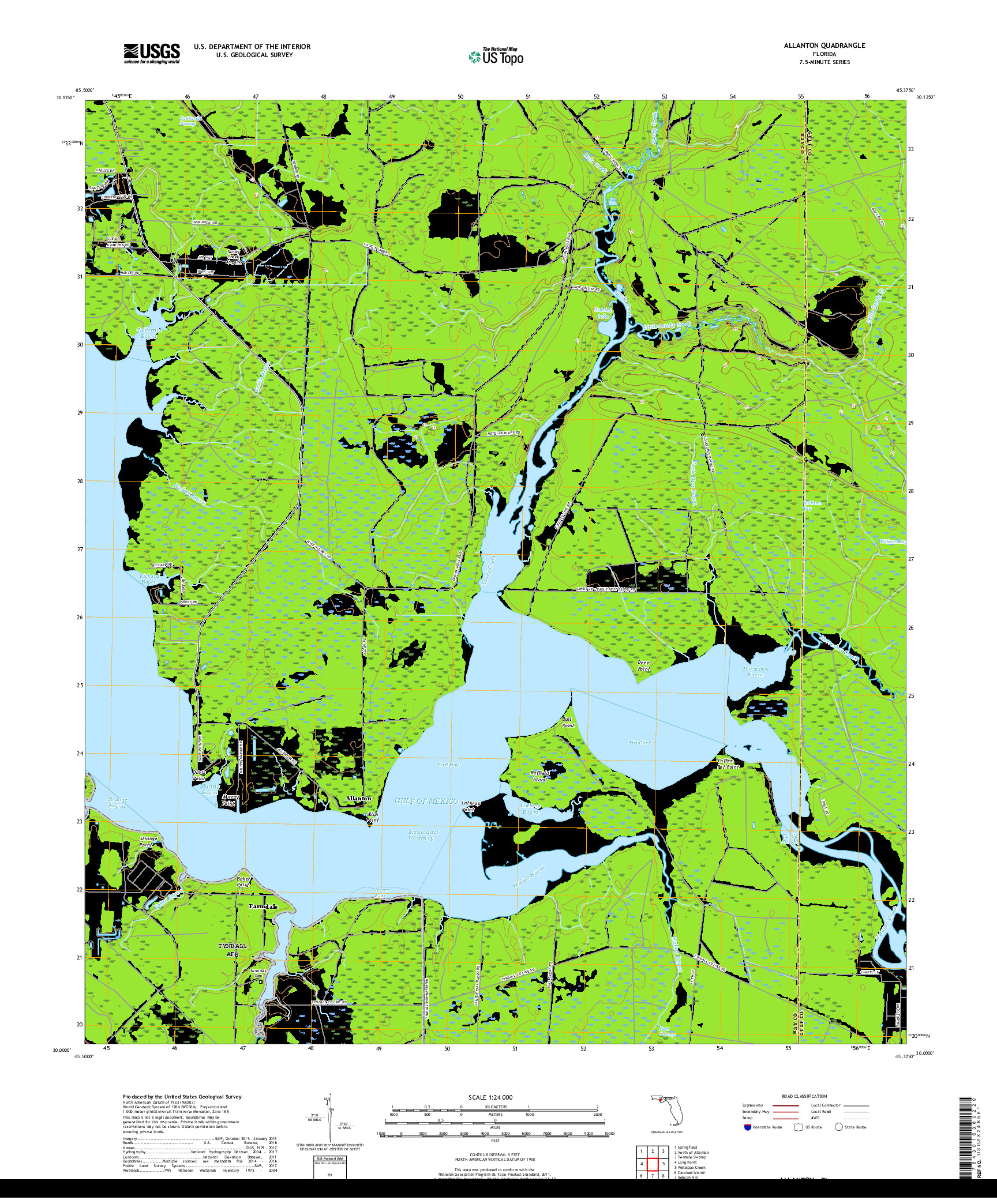 USGS US TOPO 7.5-MINUTE MAP FOR ALLANTON, FL 2018