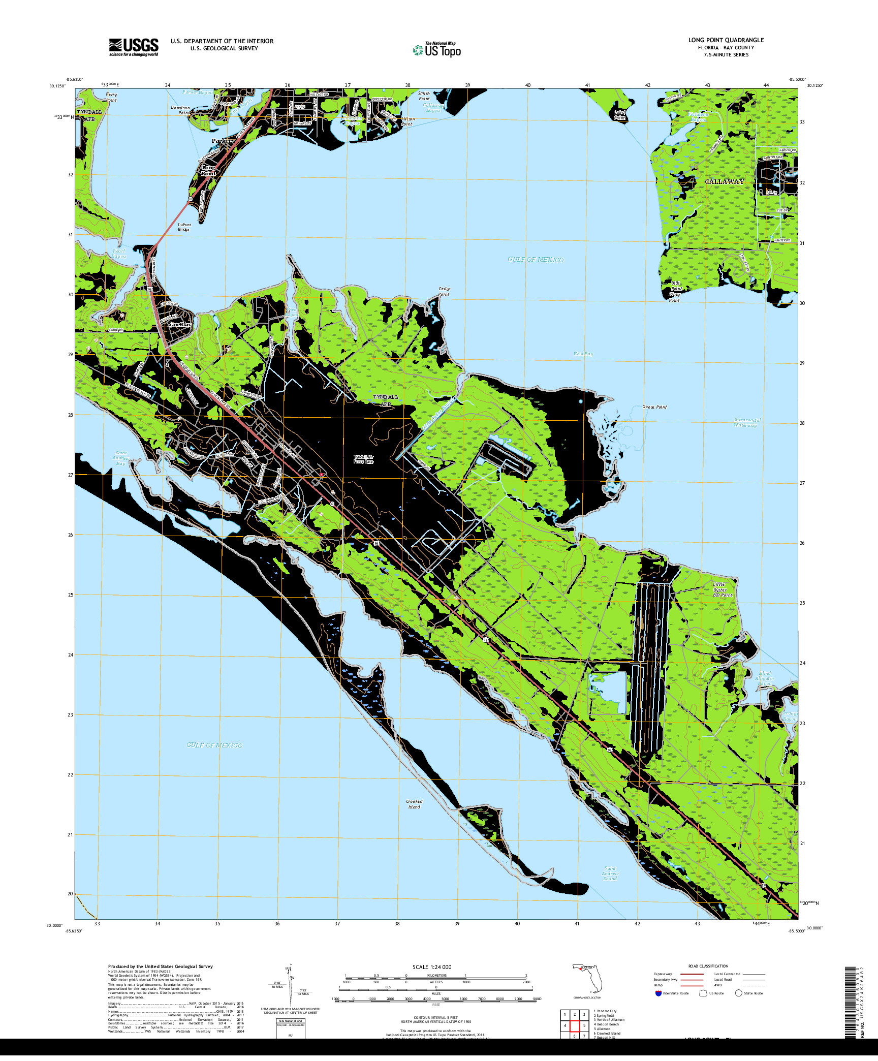 USGS US TOPO 7.5-MINUTE MAP FOR LONG POINT, FL 2018