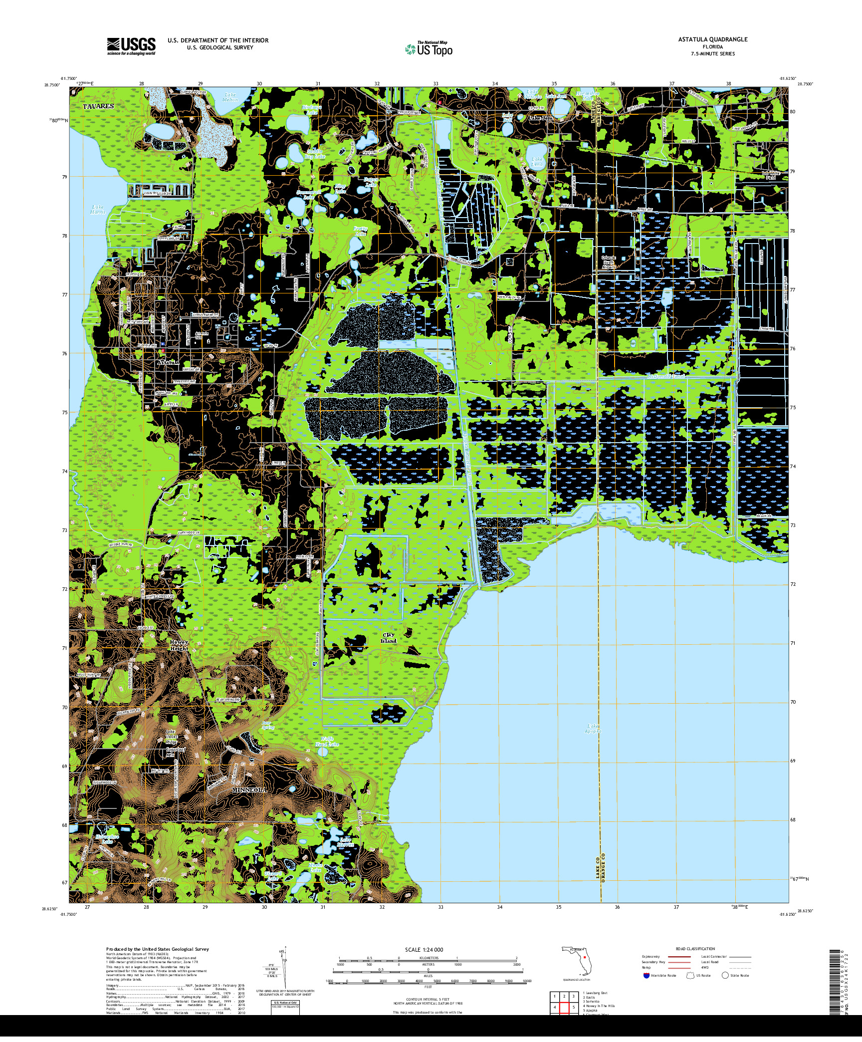 USGS US TOPO 7.5-MINUTE MAP FOR ASTATULA, FL 2018