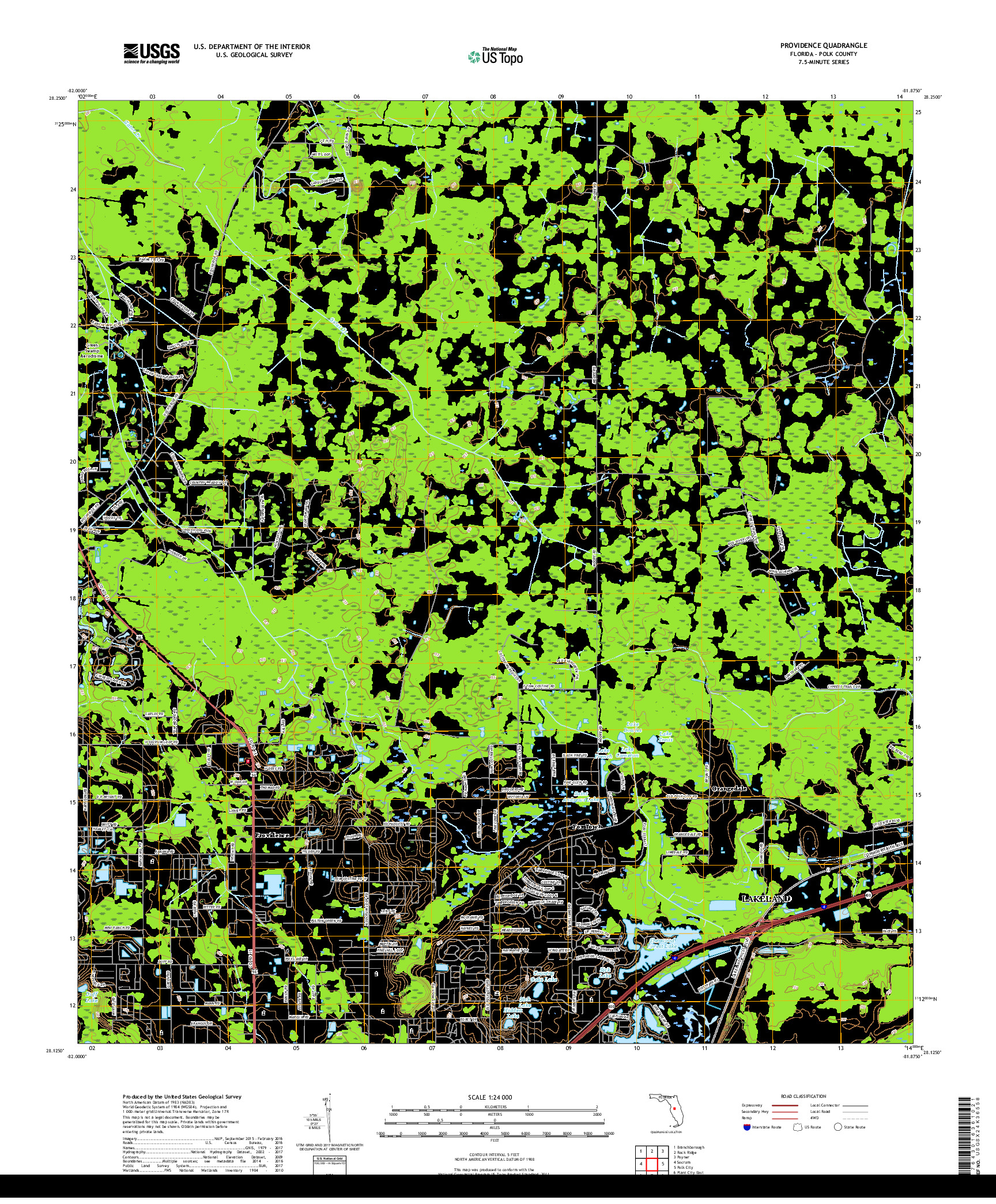 USGS US TOPO 7.5-MINUTE MAP FOR PROVIDENCE, FL 2018