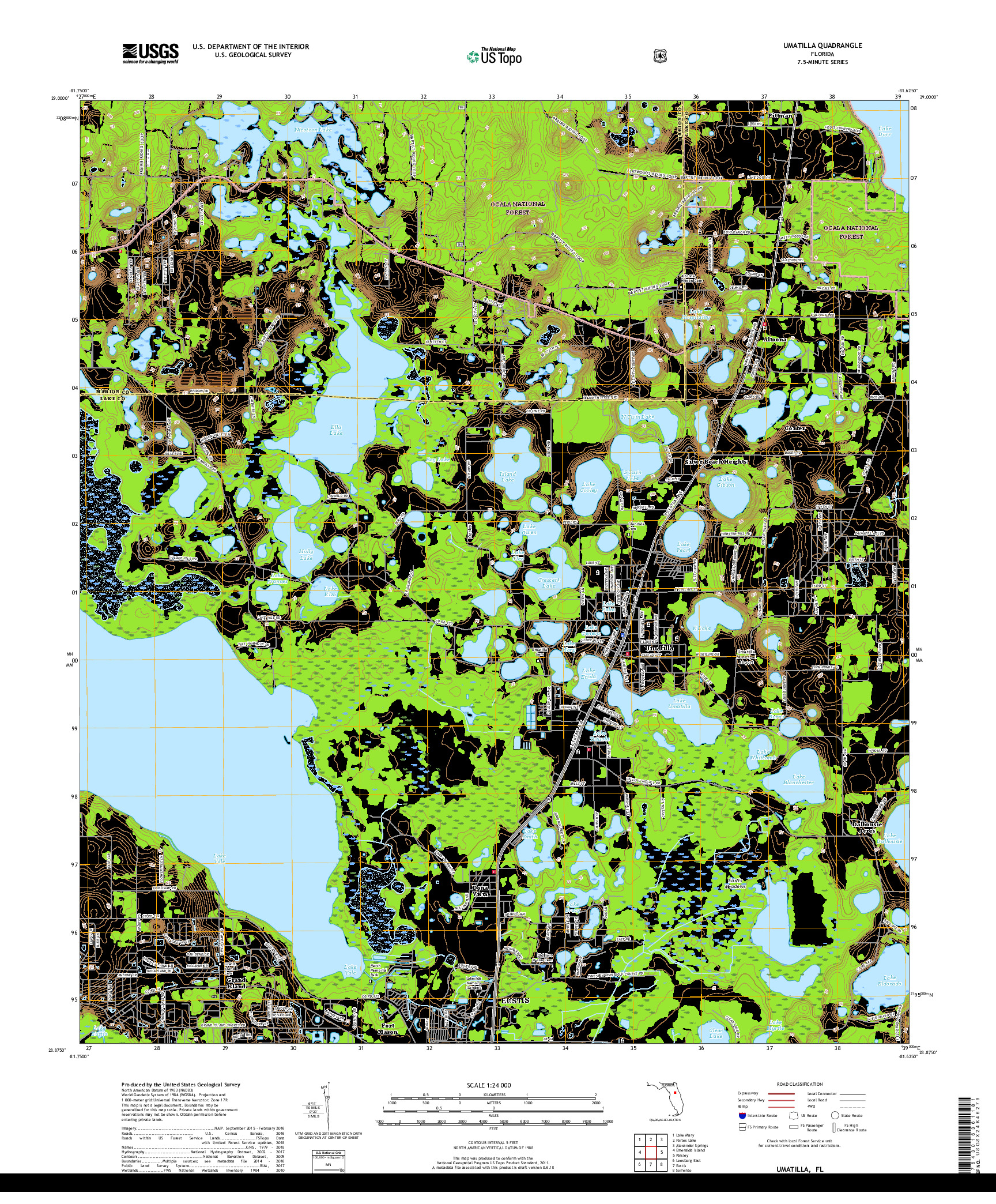 USGS US TOPO 7.5-MINUTE MAP FOR UMATILLA, FL 2018