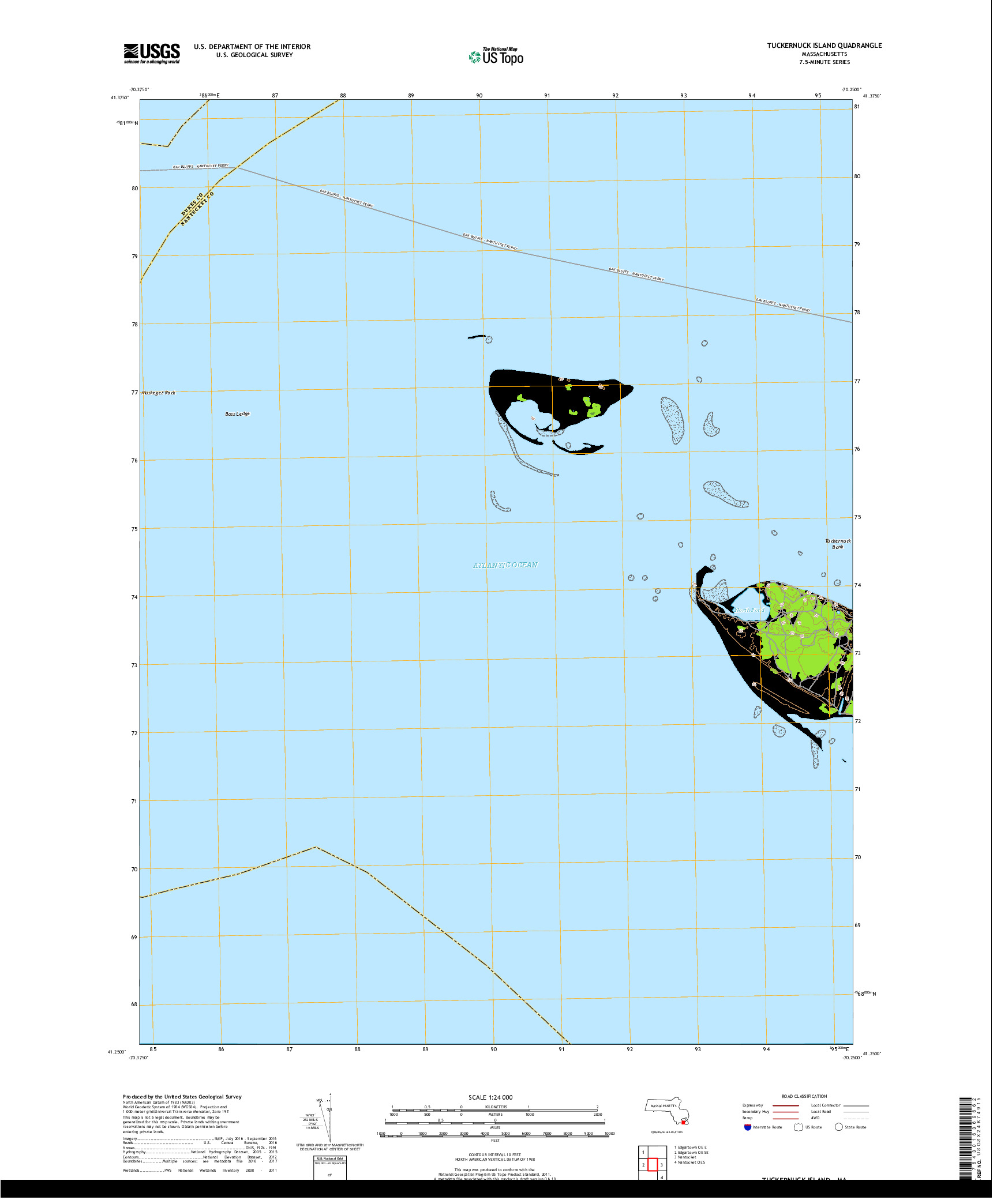 USGS US TOPO 7.5-MINUTE MAP FOR TUCKERNUCK ISLAND, MA 2018