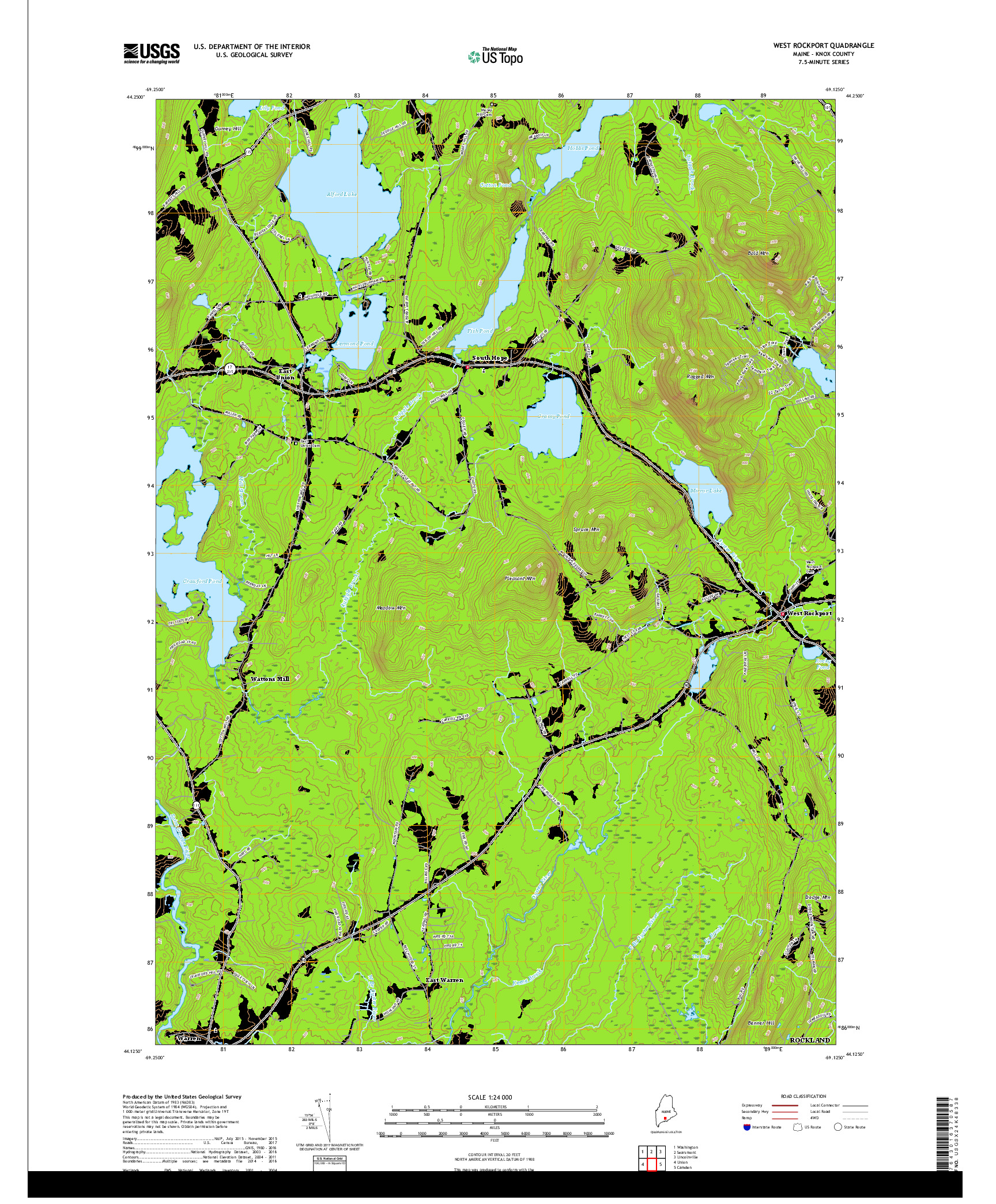 USGS US TOPO 7.5-MINUTE MAP FOR WEST ROCKPORT, ME 2018