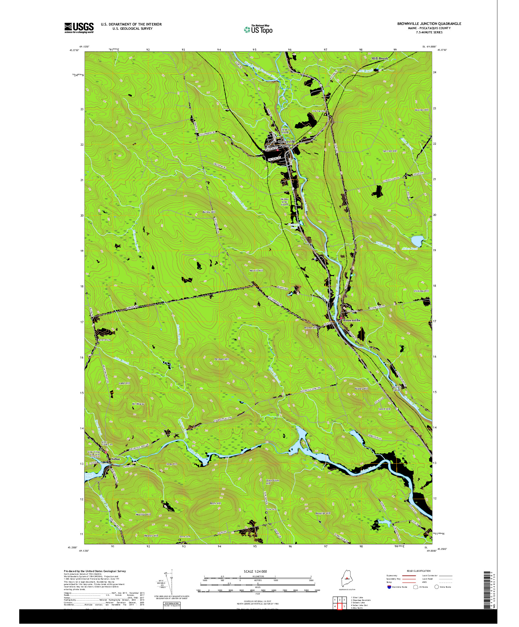 USGS US TOPO 7.5-MINUTE MAP FOR BROWNVILLE JUNCTION, ME 2018