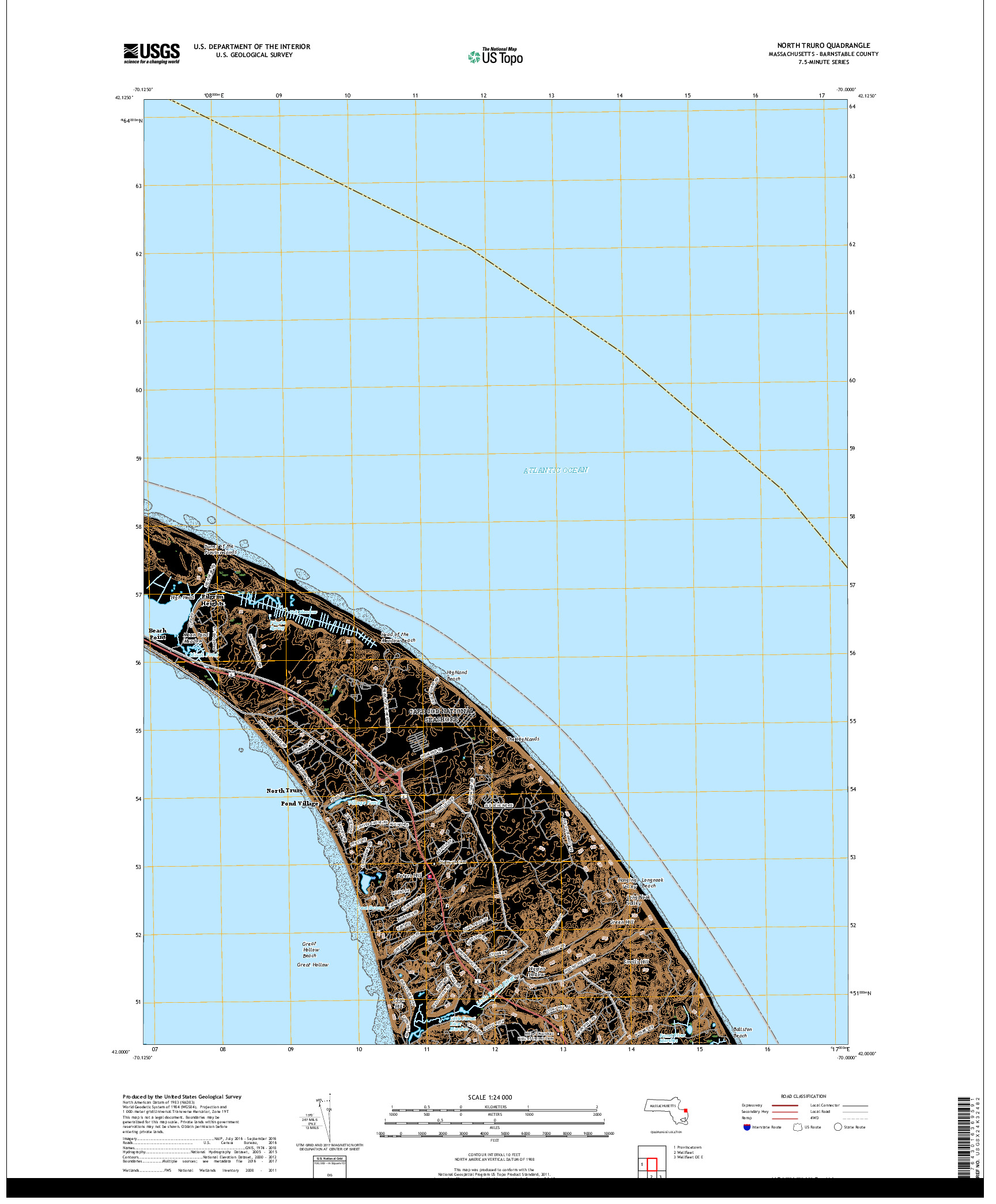 USGS US TOPO 7.5-MINUTE MAP FOR NORTH TRURO, MA 2018