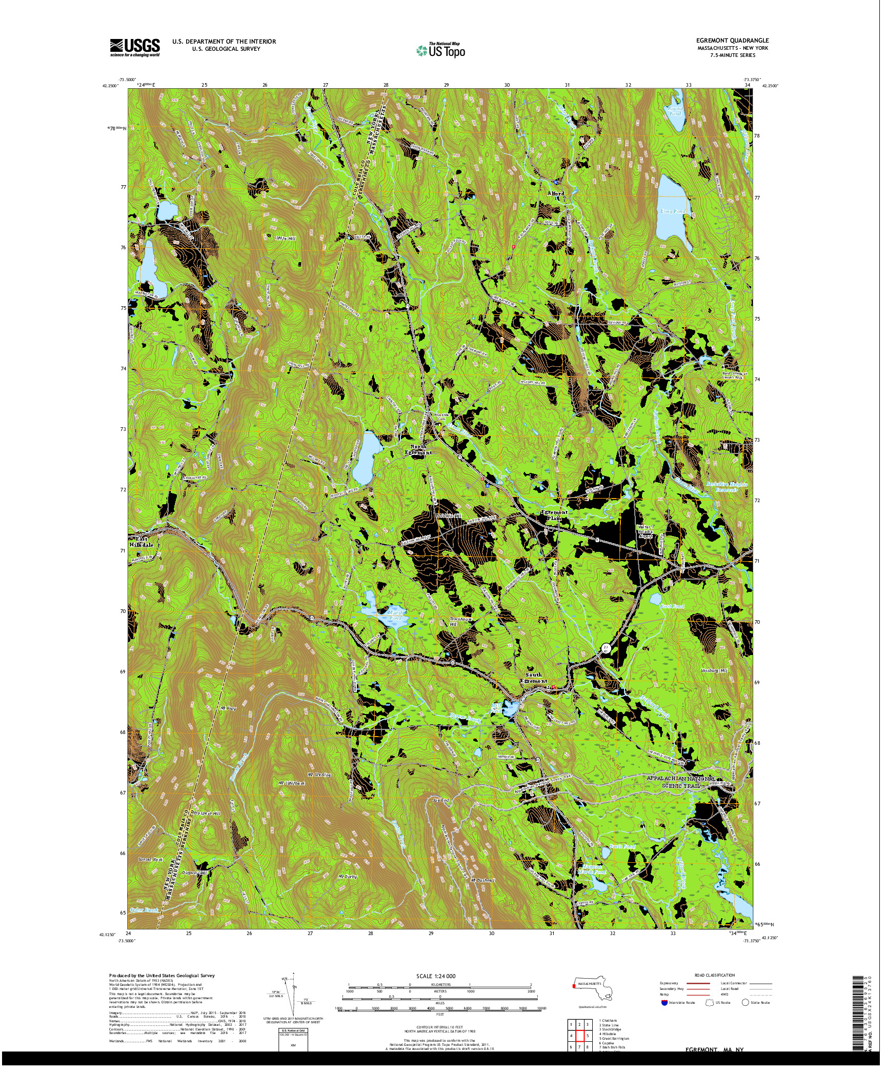 USGS US TOPO 7.5-MINUTE MAP FOR EGREMONT, MA,NY 2018