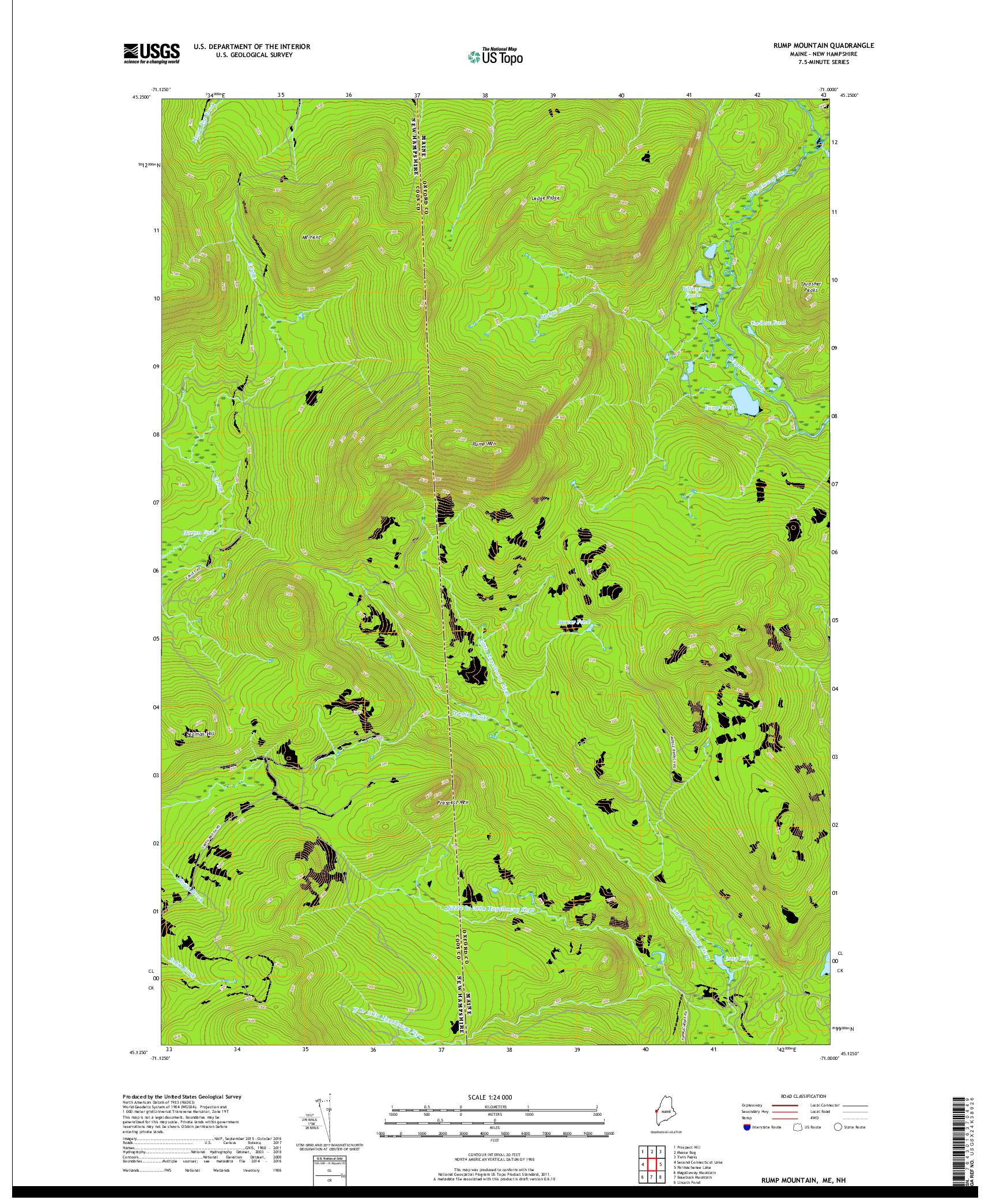 USGS US TOPO 7.5-MINUTE MAP FOR RUMP MOUNTAIN, ME,NH 2018