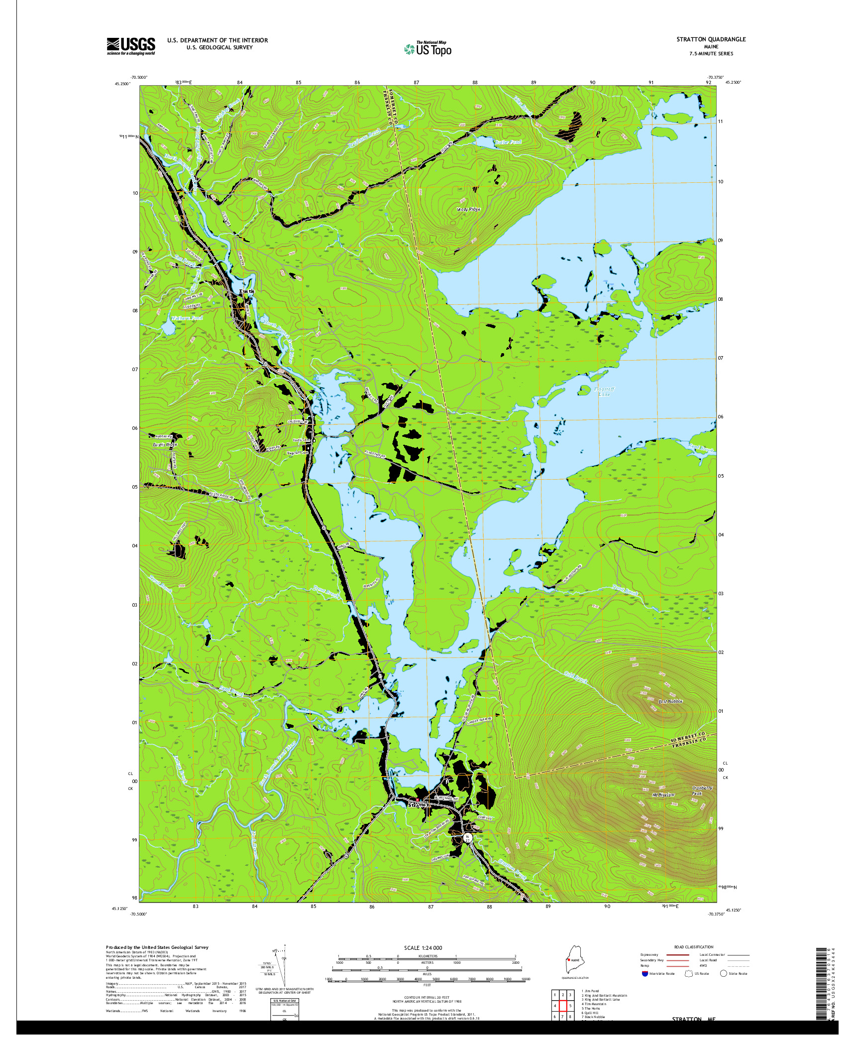 USGS US TOPO 7.5-MINUTE MAP FOR STRATTON, ME 2018