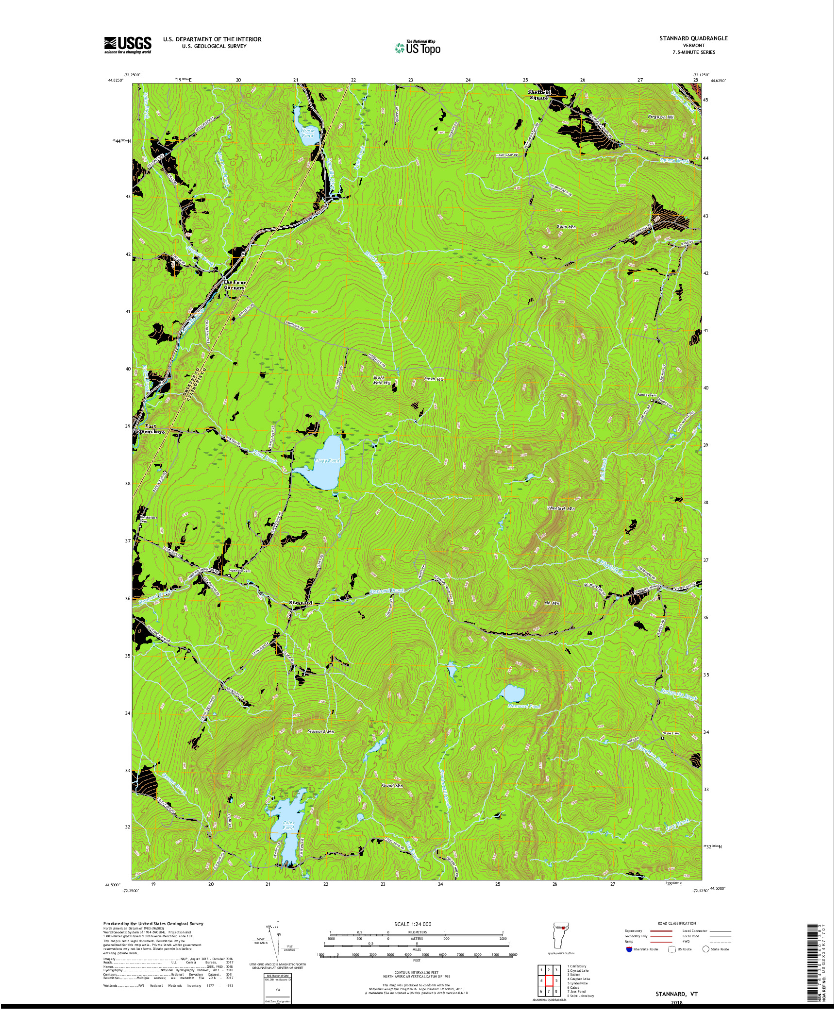 USGS US TOPO 7.5-MINUTE MAP FOR STANNARD, VT 2018