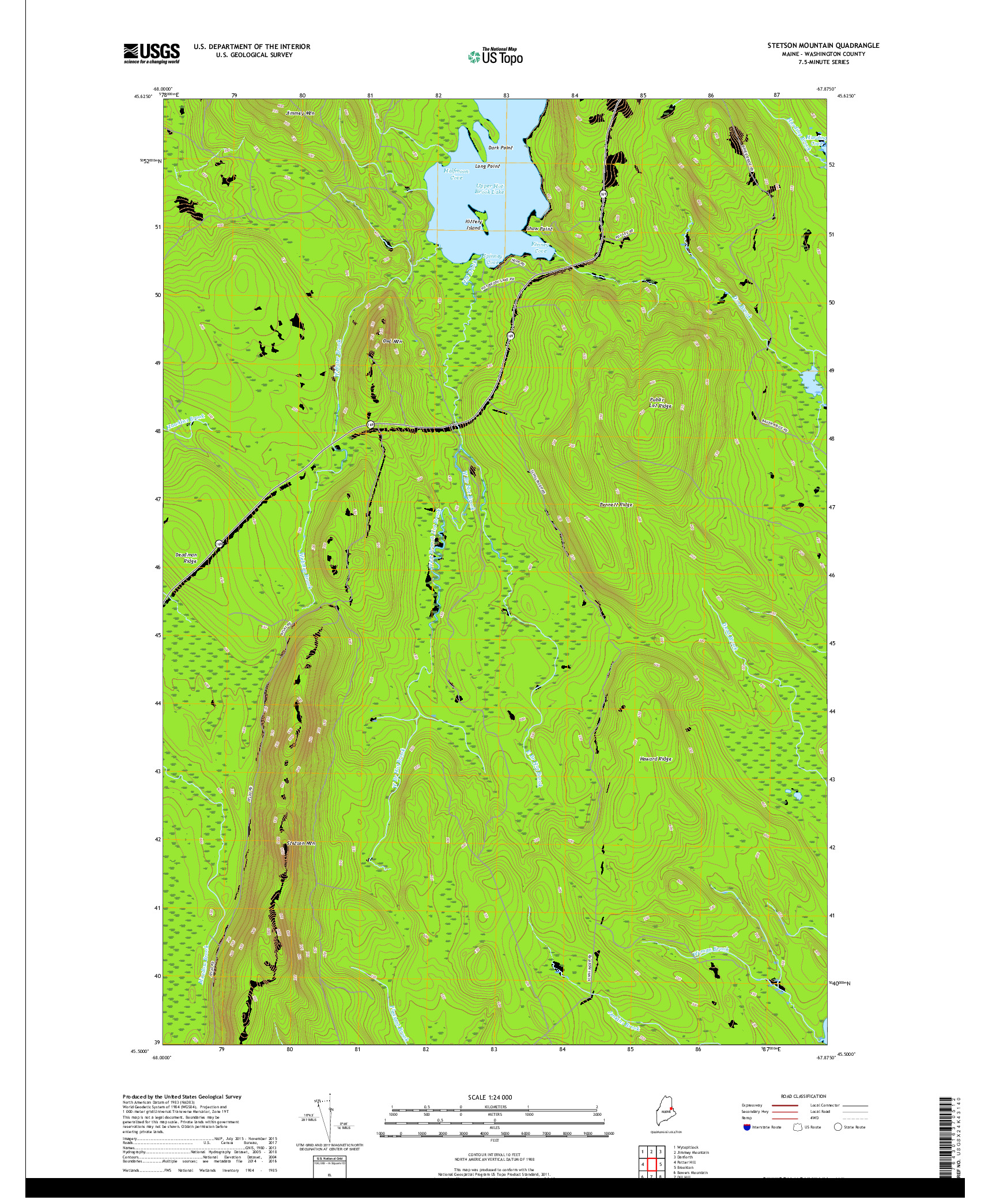USGS US TOPO 7.5-MINUTE MAP FOR STETSON MOUNTAIN, ME 2018
