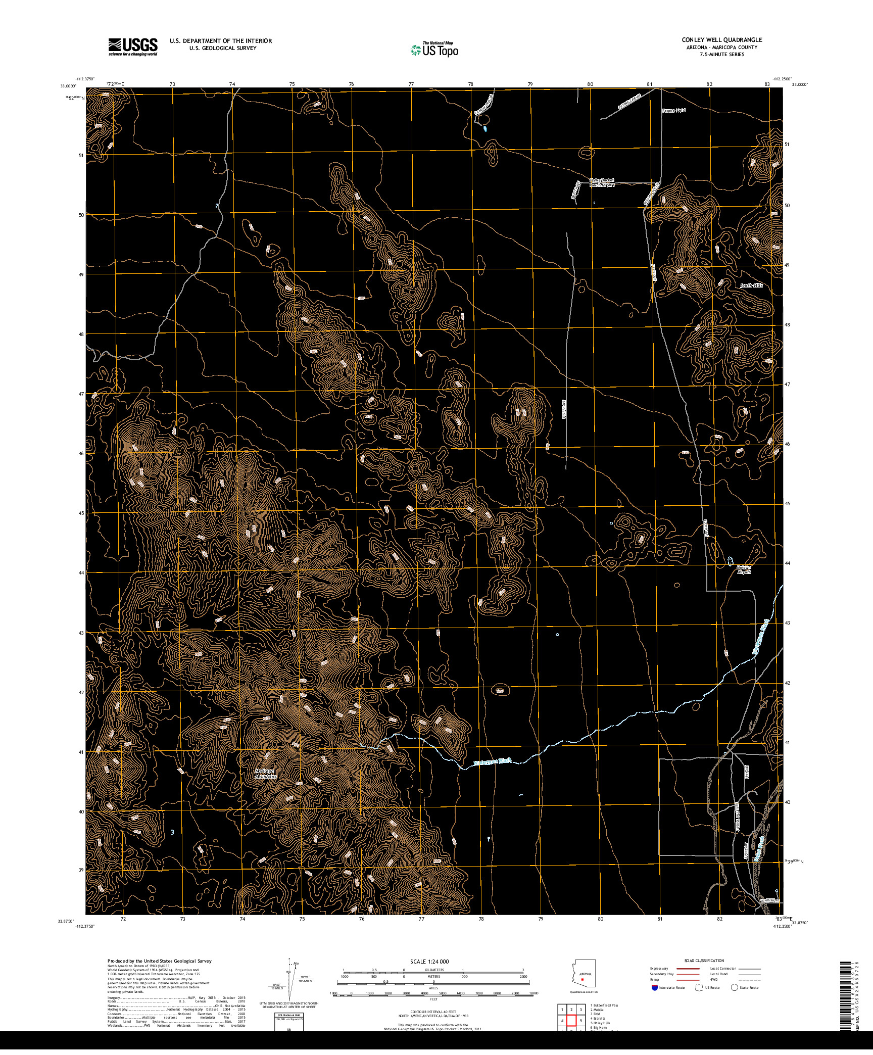 USGS US TOPO 7.5-MINUTE MAP FOR CONLEY WELL, AZ 2018