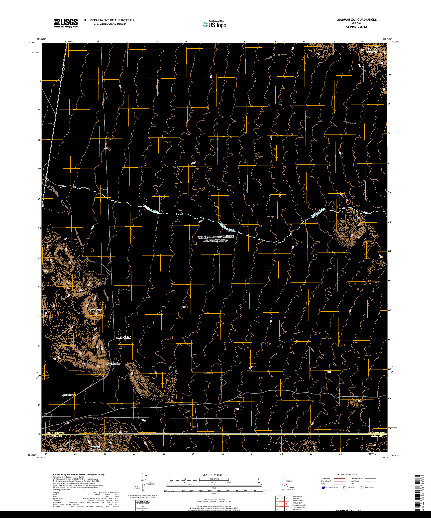 USGS US TOPO 7.5-MINUTE MAP FOR DEADMAN GAP, AZ 2018