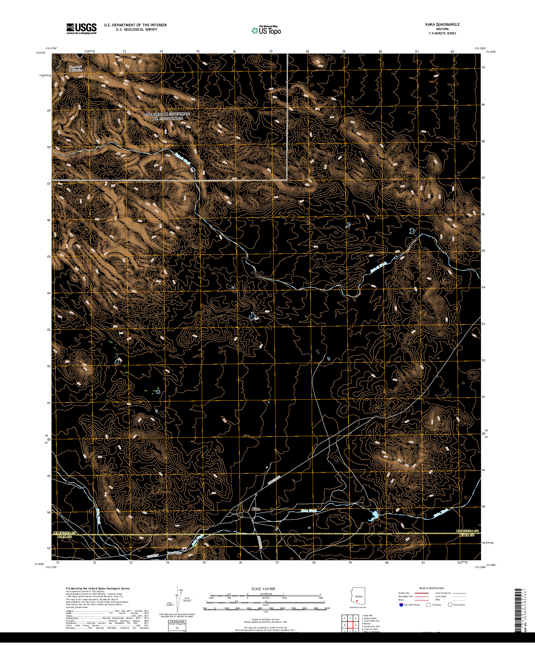 USGS US TOPO 7.5-MINUTE MAP FOR KAKA, AZ 2018