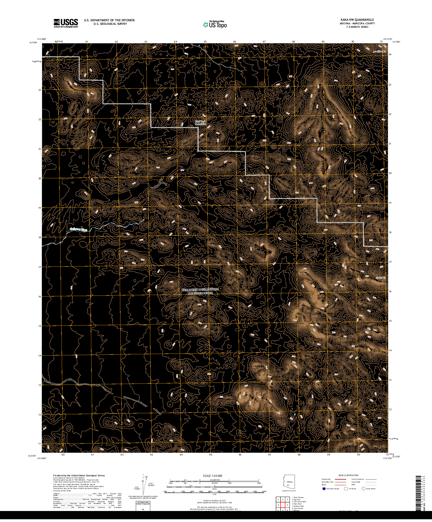 USGS US TOPO 7.5-MINUTE MAP FOR KAKA NW, AZ 2018