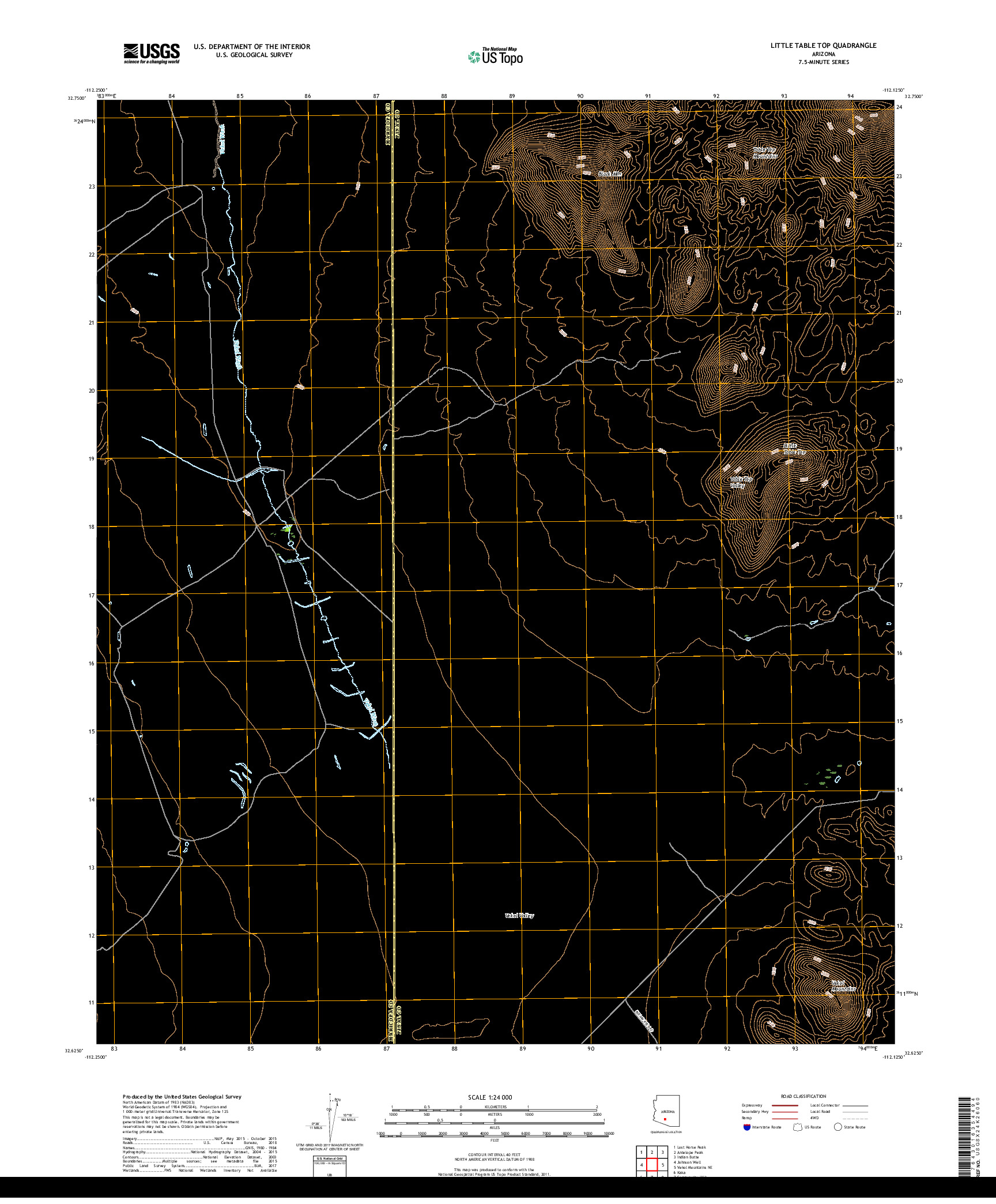 USGS US TOPO 7.5-MINUTE MAP FOR LITTLE TABLE TOP, AZ 2018