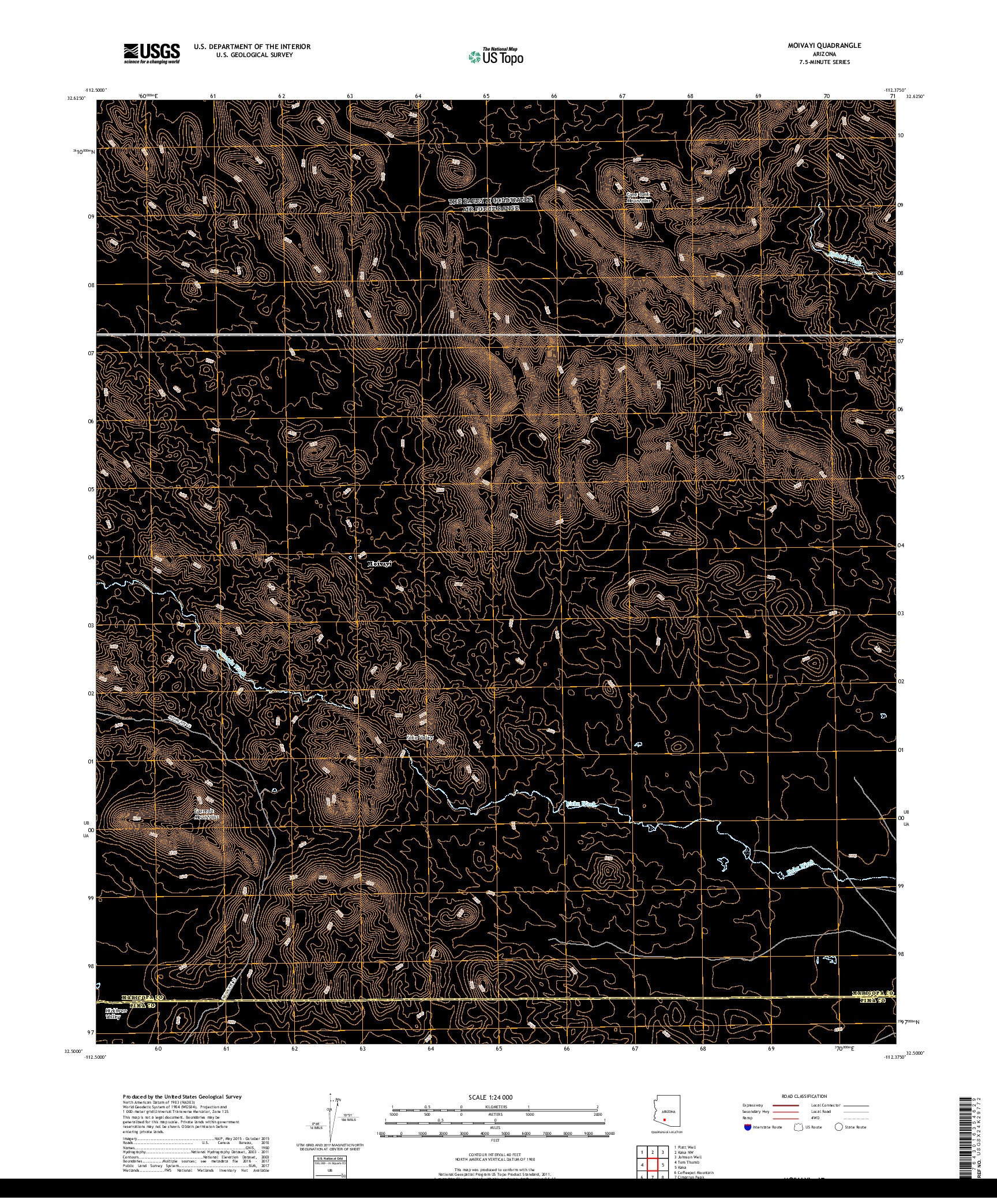 USGS US TOPO 7.5-MINUTE MAP FOR MOIVAYI, AZ 2018