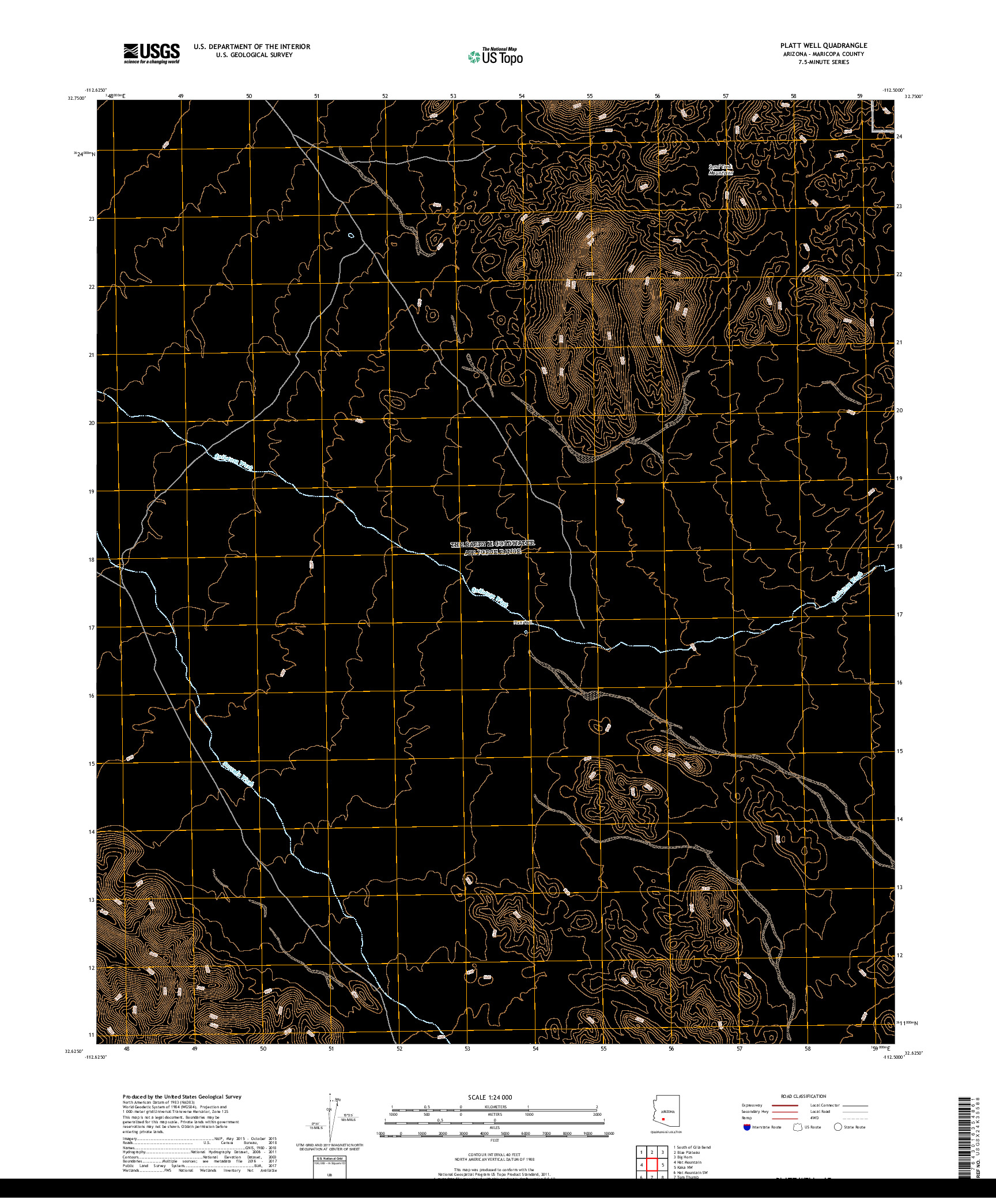 USGS US TOPO 7.5-MINUTE MAP FOR PLATT WELL, AZ 2018