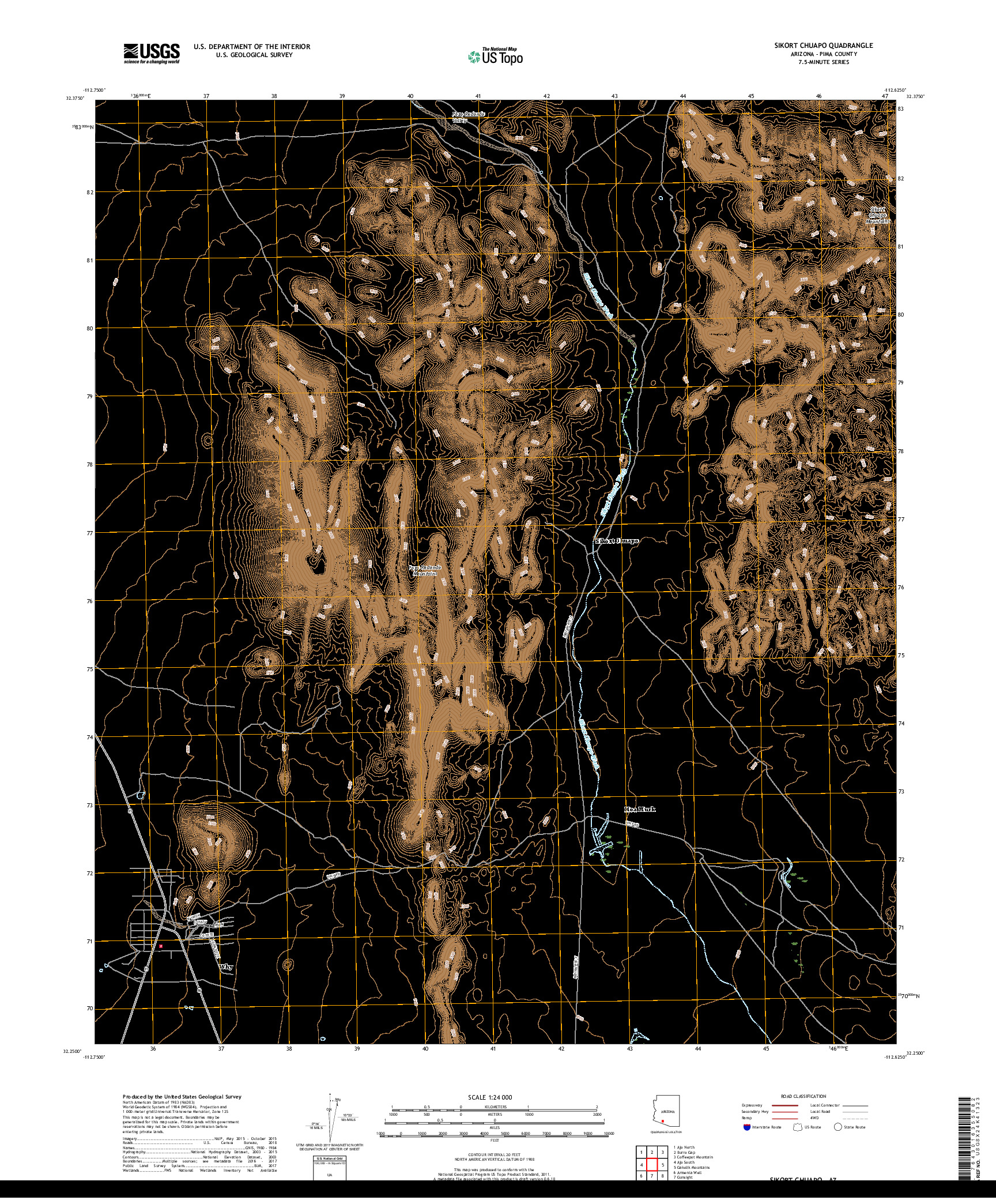 USGS US TOPO 7.5-MINUTE MAP FOR SIKORT CHUAPO, AZ 2018