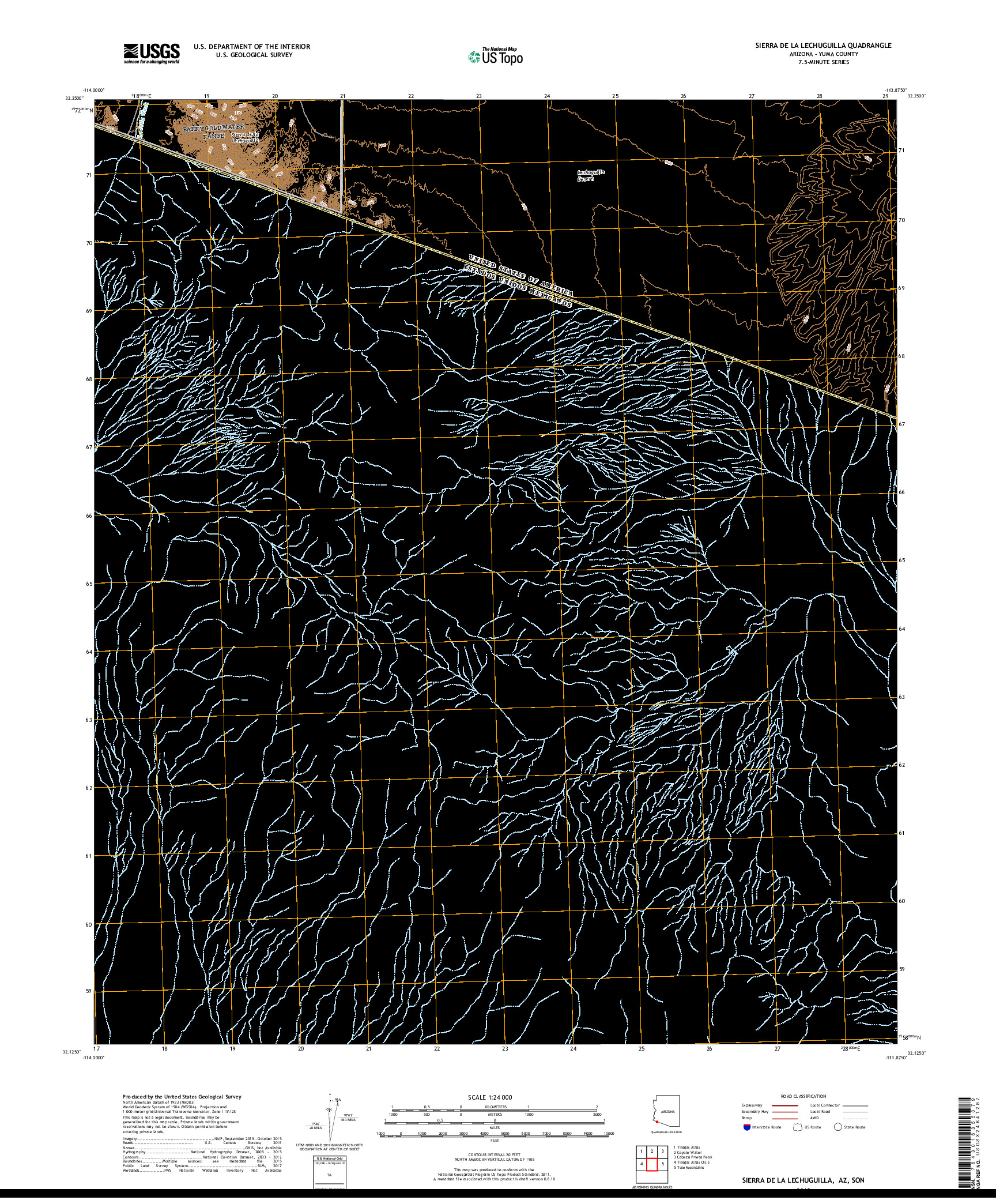 USGS US TOPO 7.5-MINUTE MAP FOR SIERRA DE LA LECHUGUILLA, AZ,SON 2018