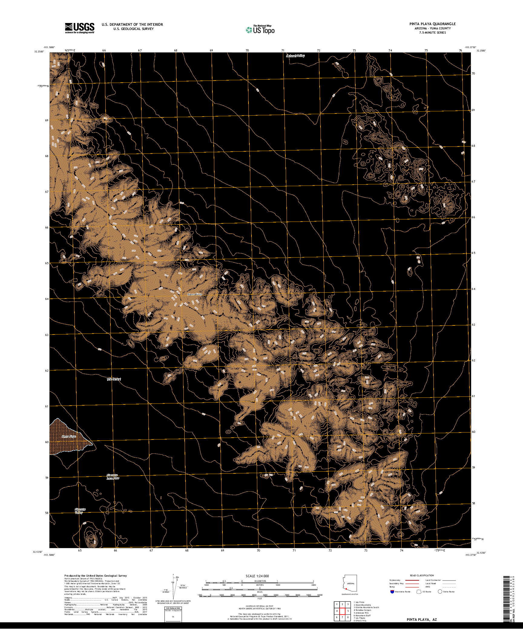 USGS US TOPO 7.5-MINUTE MAP FOR PINTA PLAYA, AZ 2018