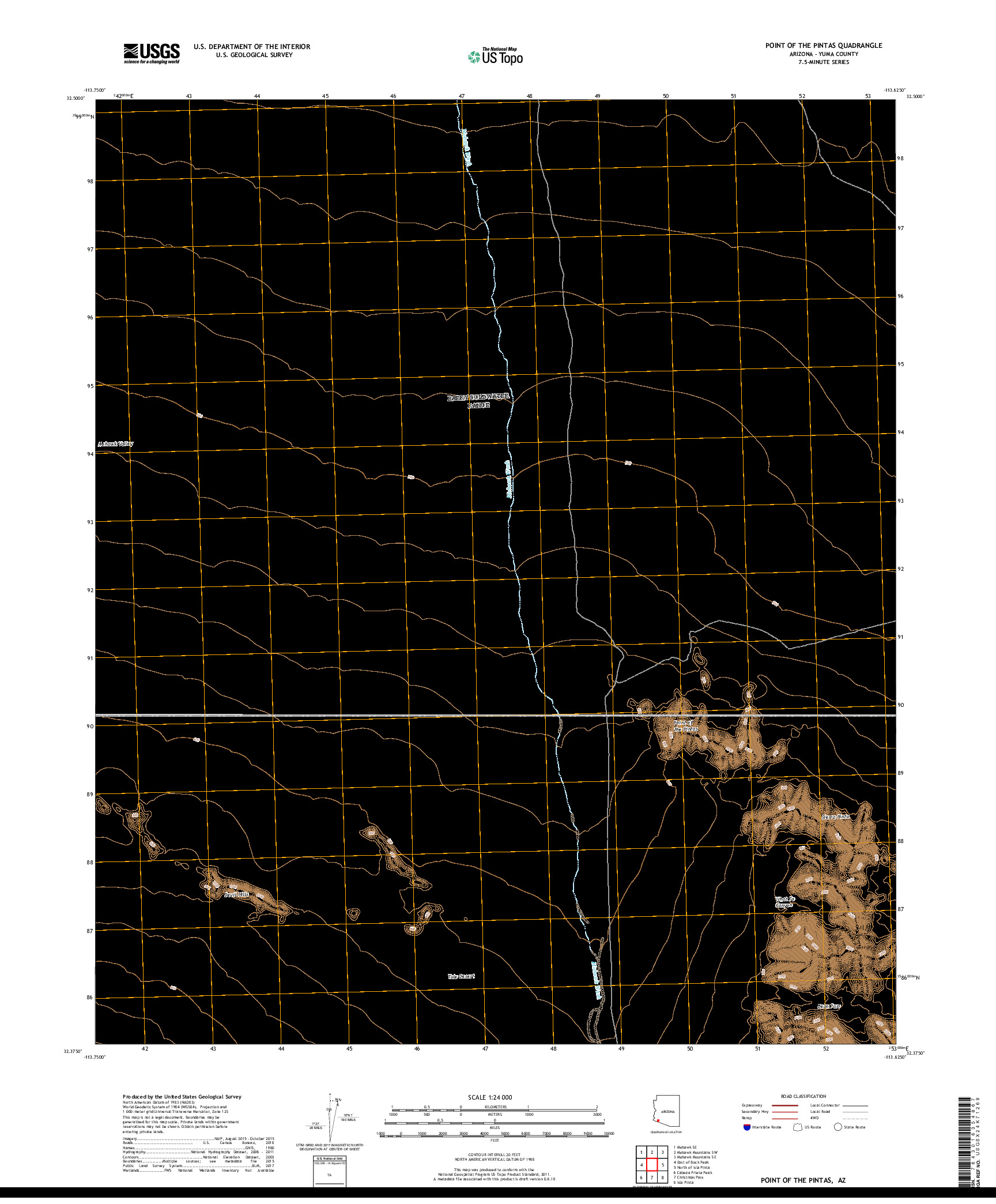 USGS US TOPO 7.5-MINUTE MAP FOR POINT OF THE PINTAS, AZ 2018