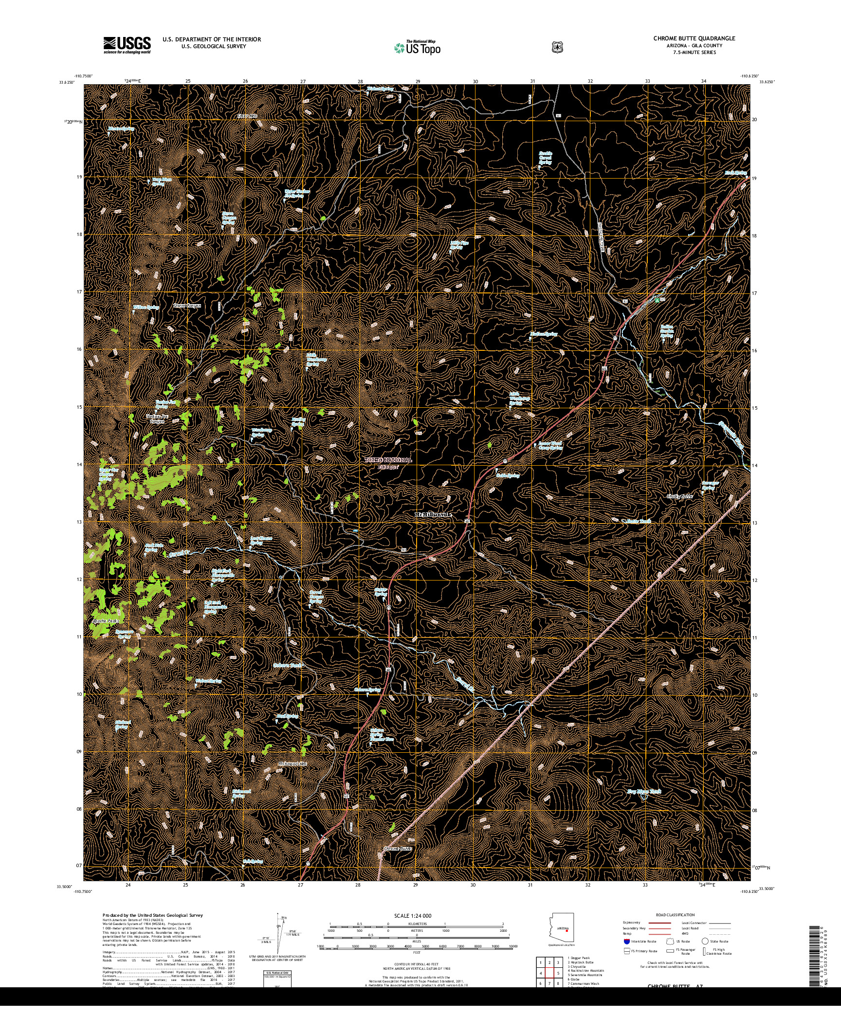 USGS US TOPO 7.5-MINUTE MAP FOR CHROME BUTTE, AZ 2018