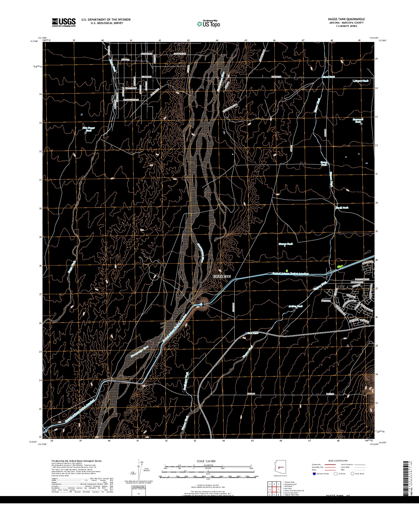 USGS US TOPO 7.5-MINUTE MAP FOR DAGGS TANK, AZ 2018