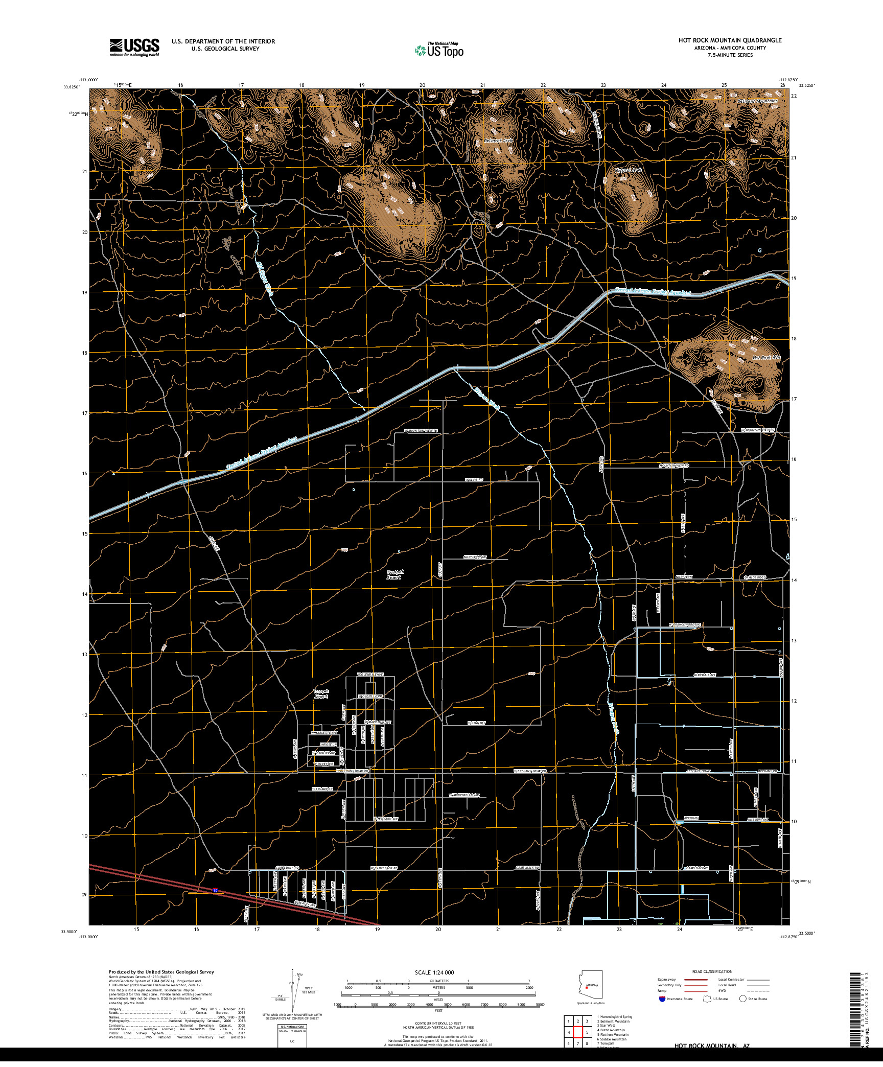 USGS US TOPO 7.5-MINUTE MAP FOR HOT ROCK MOUNTAIN, AZ 2018