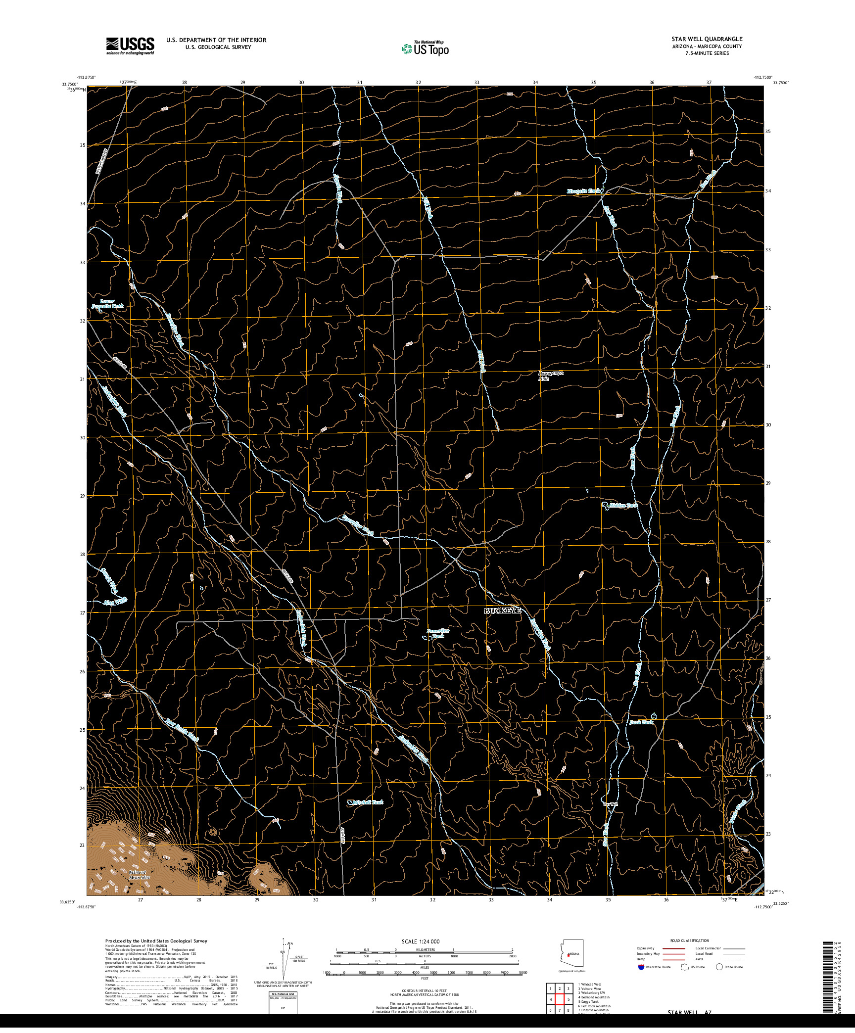 USGS US TOPO 7.5-MINUTE MAP FOR STAR WELL, AZ 2018