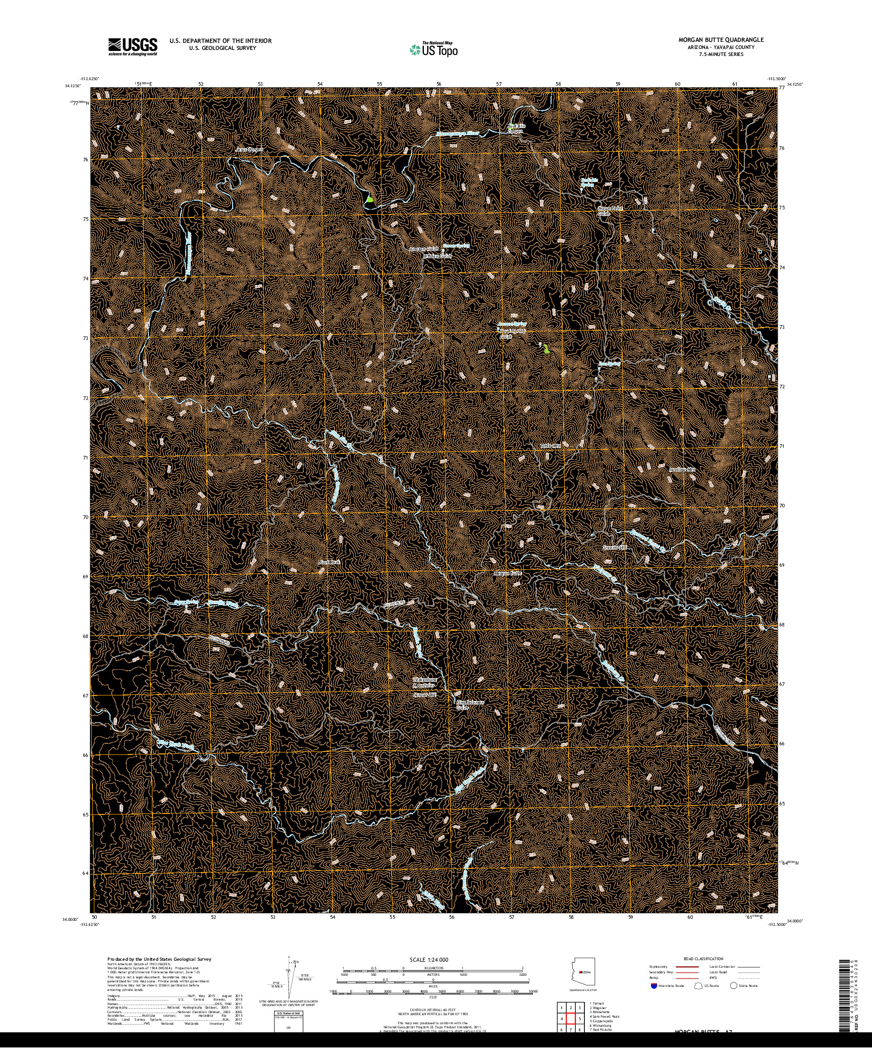 USGS US TOPO 7.5-MINUTE MAP FOR MORGAN BUTTE, AZ 2018