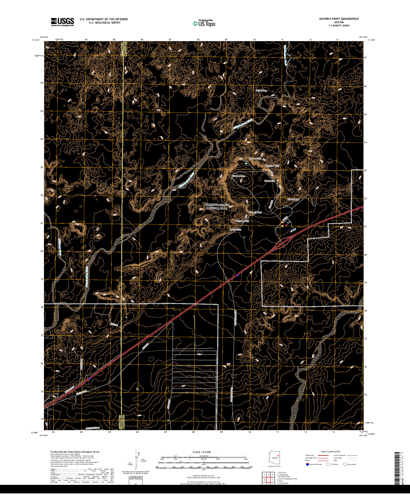 USGS US TOPO 7.5-MINUTE MAP FOR KACHINA POINT, AZ 2018