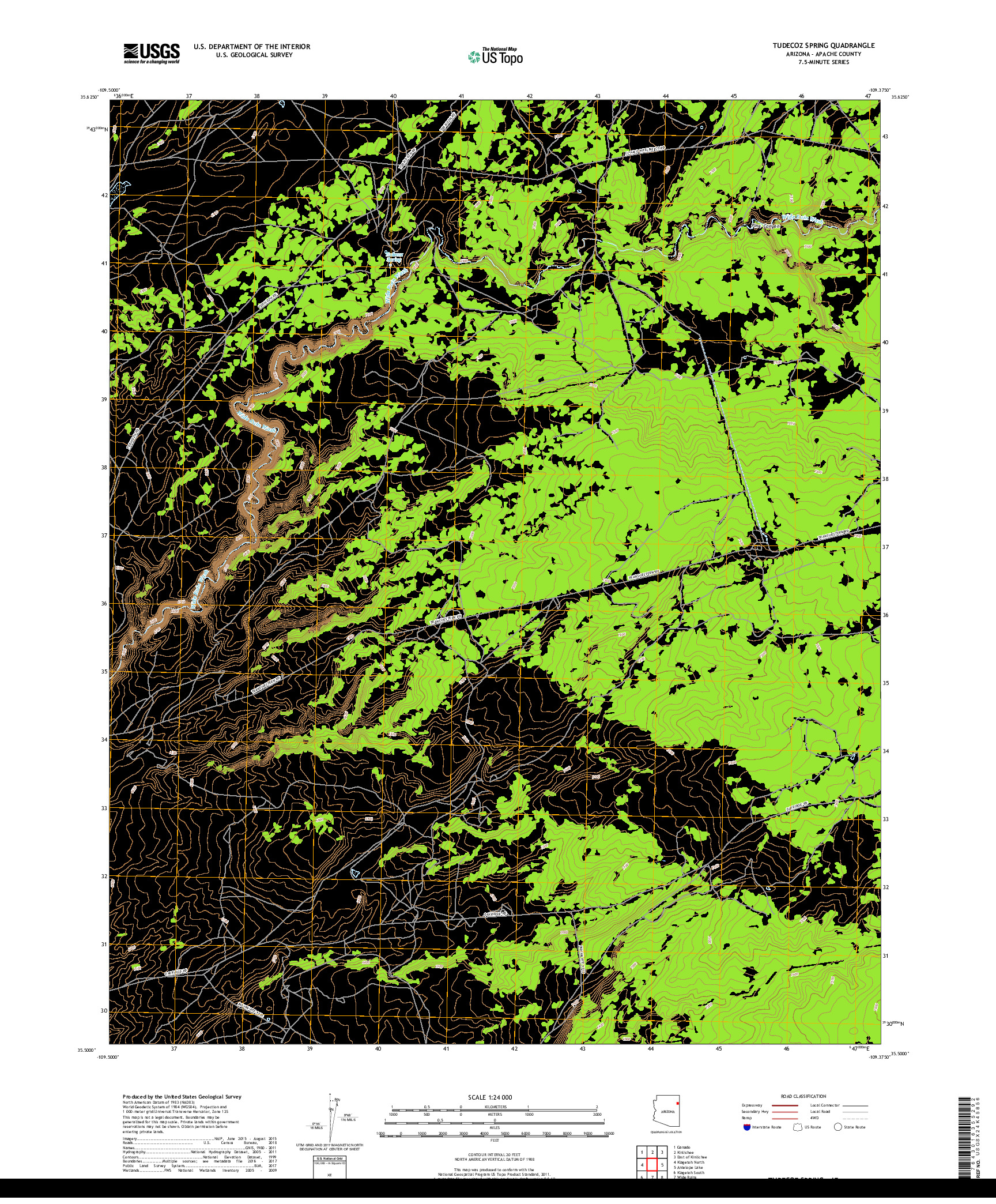 USGS US TOPO 7.5-MINUTE MAP FOR TUDECOZ SPRING, AZ 2018