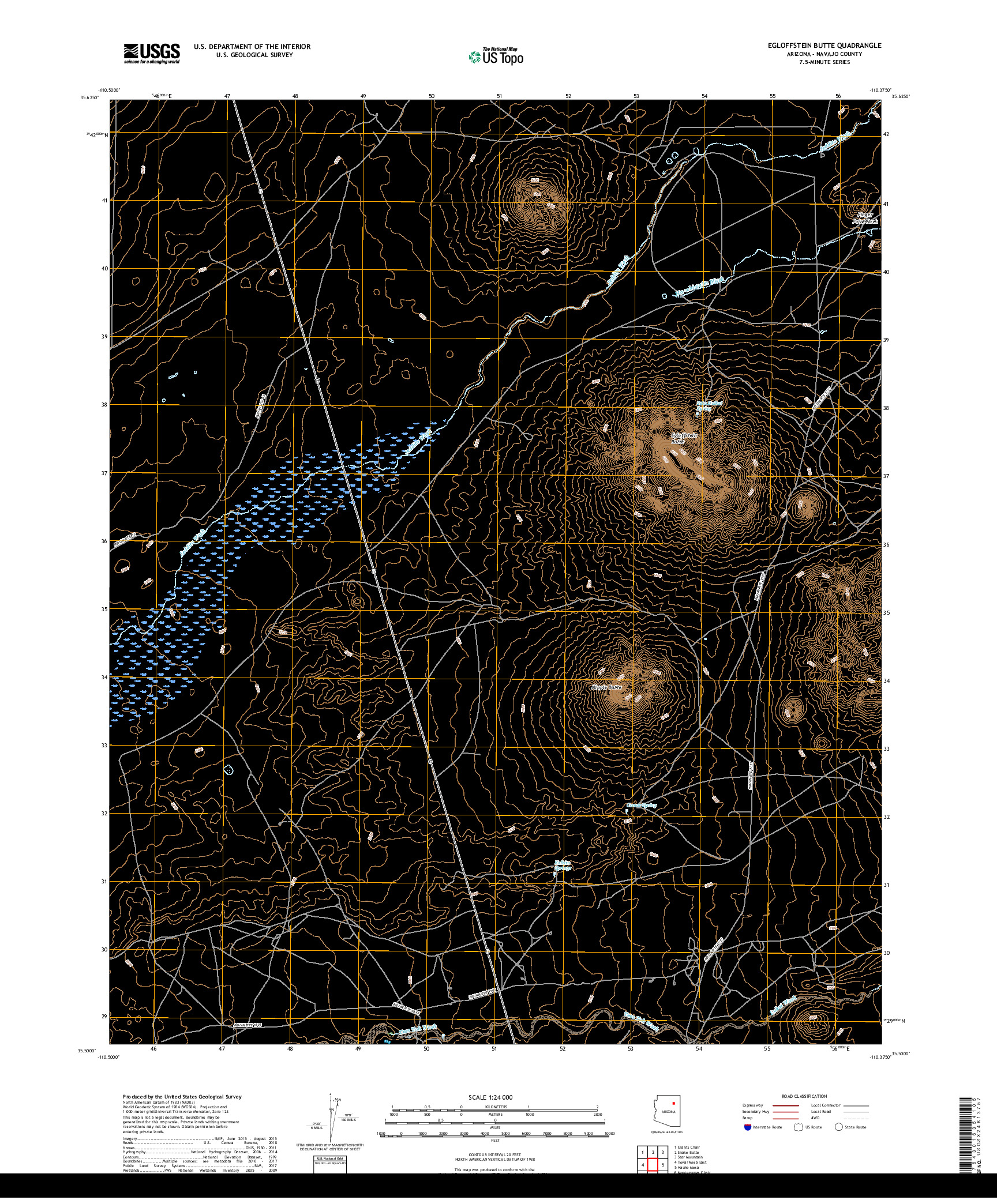 USGS US TOPO 7.5-MINUTE MAP FOR EGLOFFSTEIN BUTTE, AZ 2018