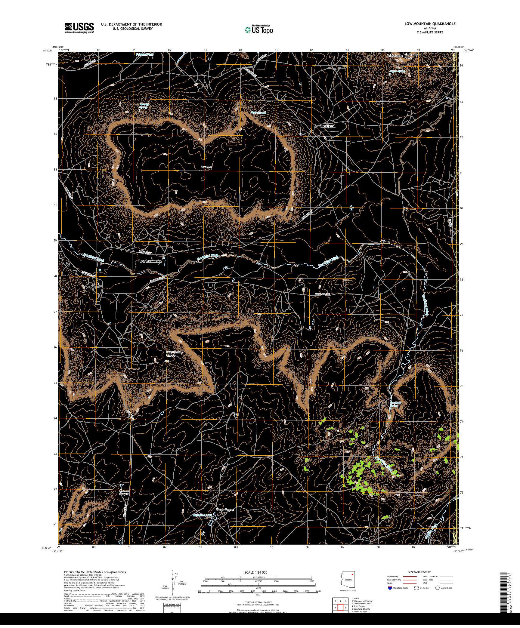 USGS US TOPO 7.5-MINUTE MAP FOR LOW MOUNTAIN, AZ 2018