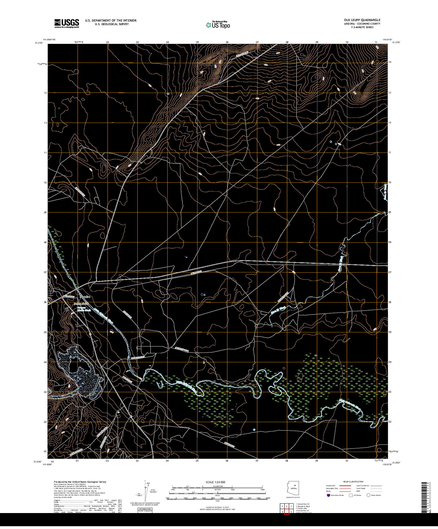 USGS US TOPO 7.5-MINUTE MAP FOR OLD LEUPP, AZ 2018