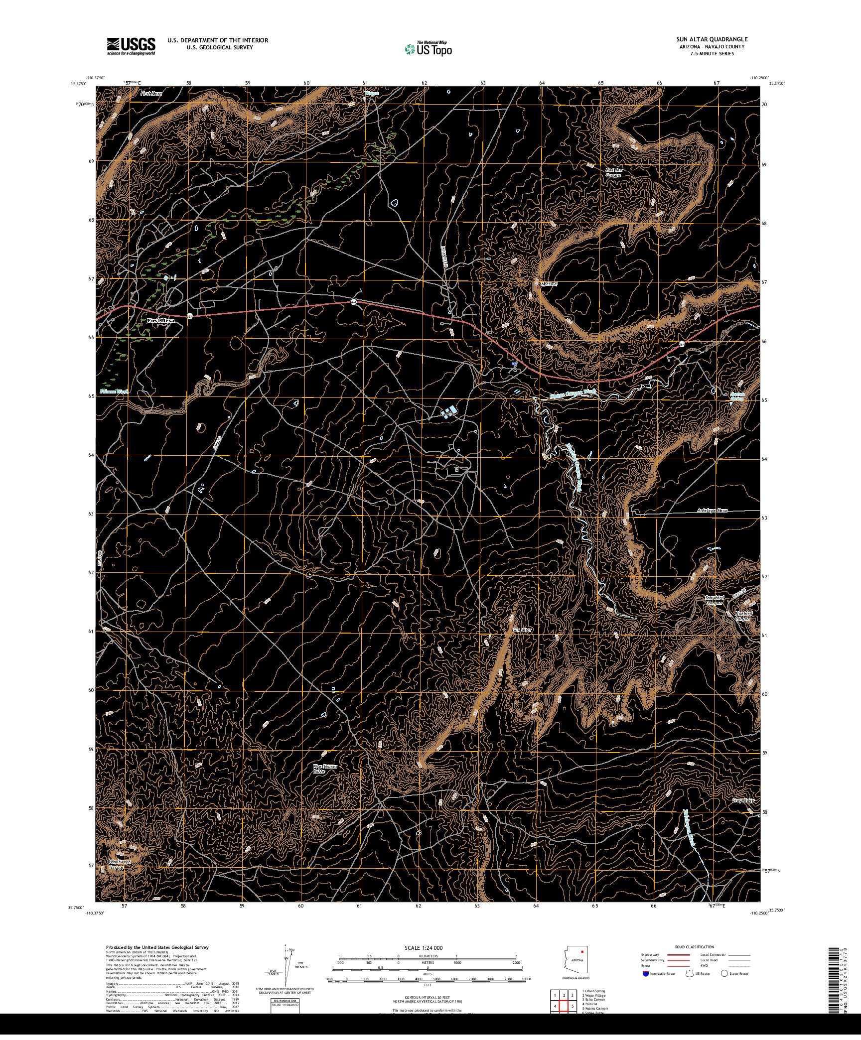 USGS US TOPO 7.5-MINUTE MAP FOR SUN ALTAR, AZ 2018